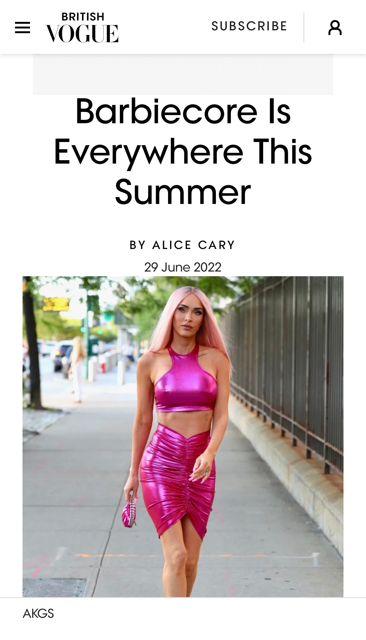 Fuchsia Micro Eternity Clutch on British Vogue