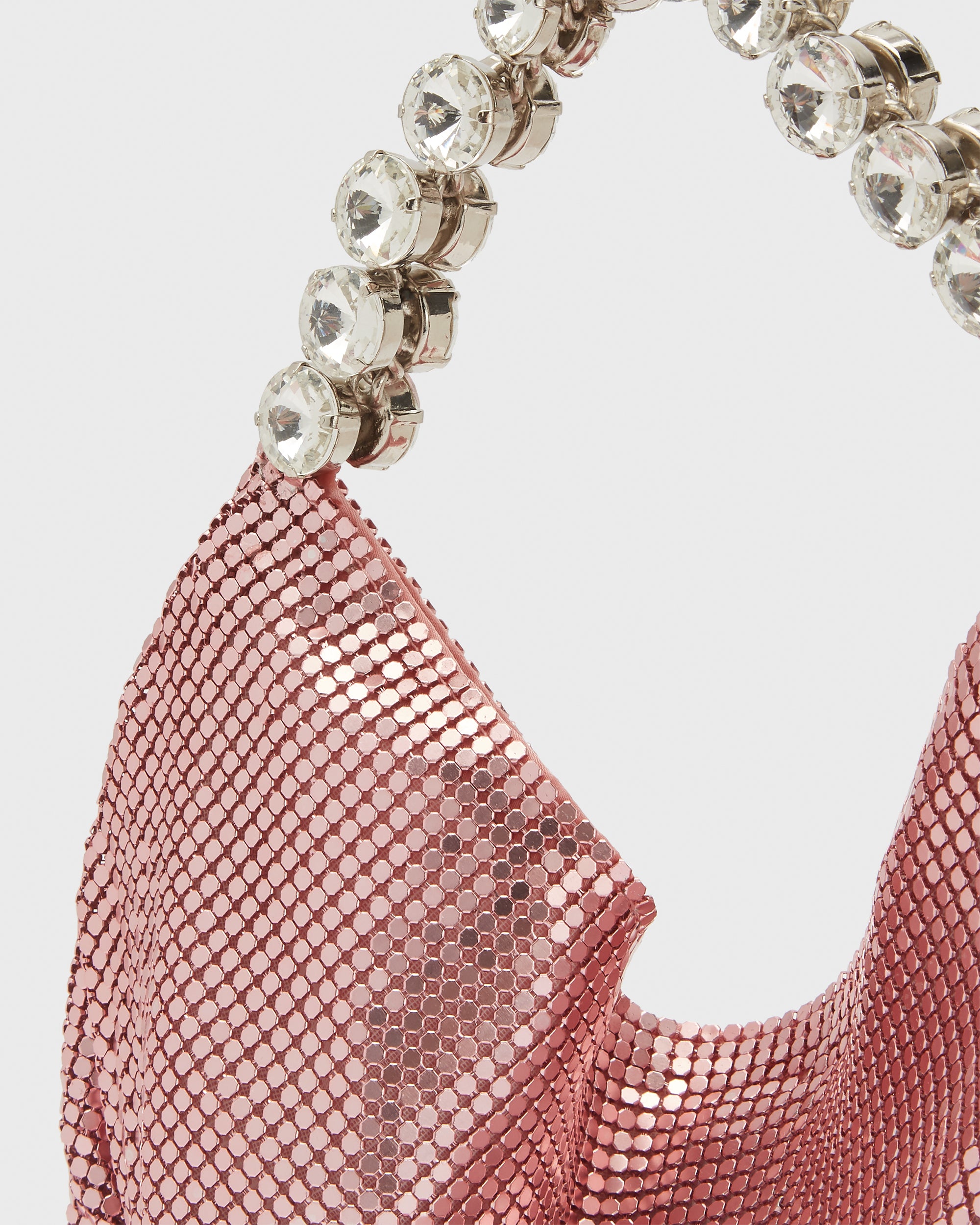 Pink Chainmail Hobo Bag