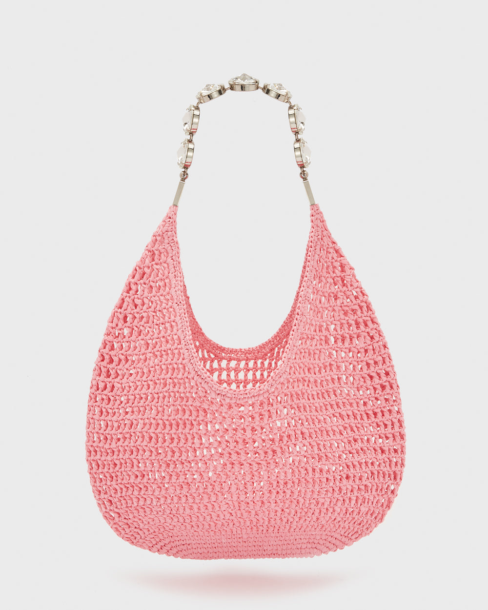 Pink Crochet Tote Bag