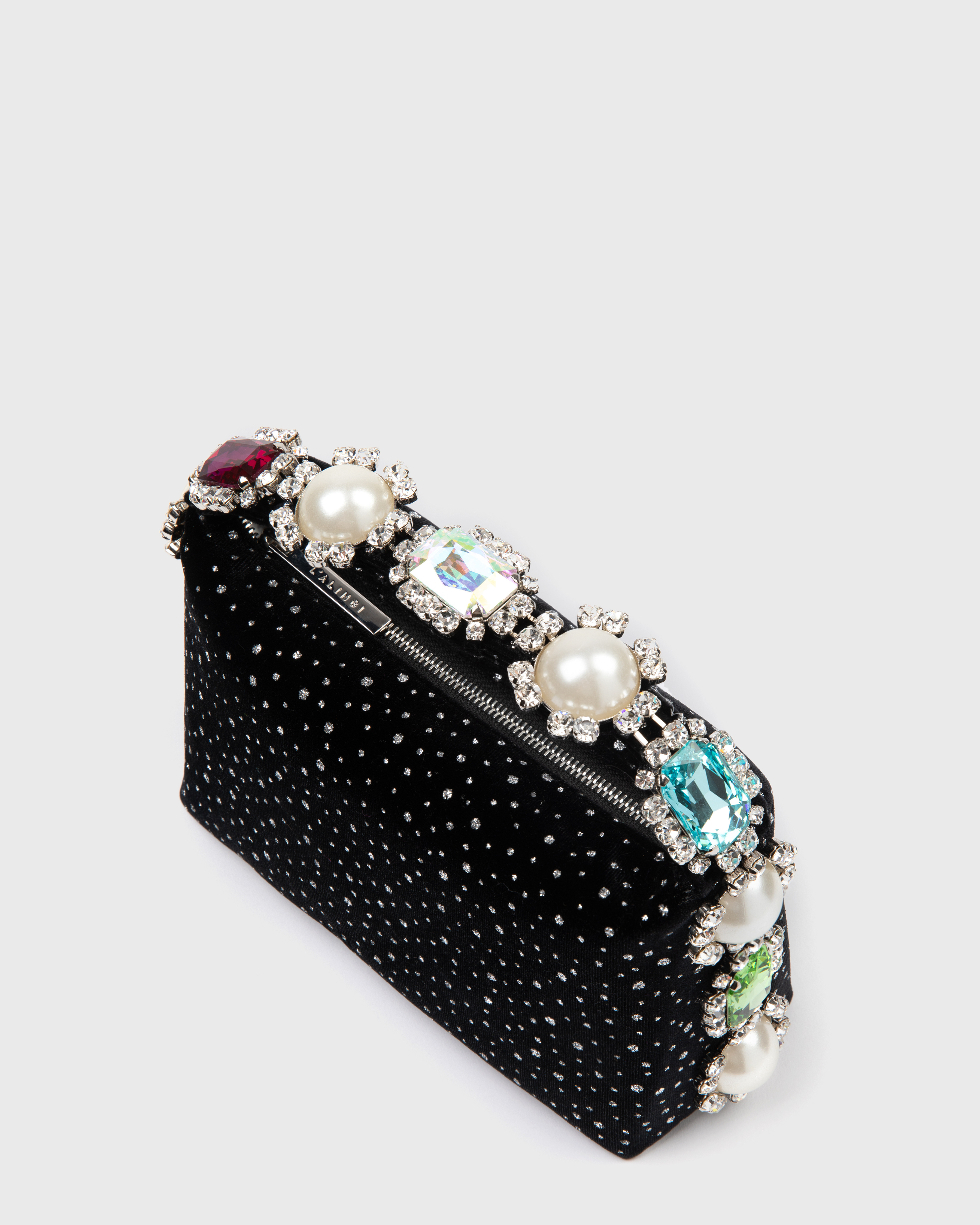 Black Velvet Crystal Hobo Bag