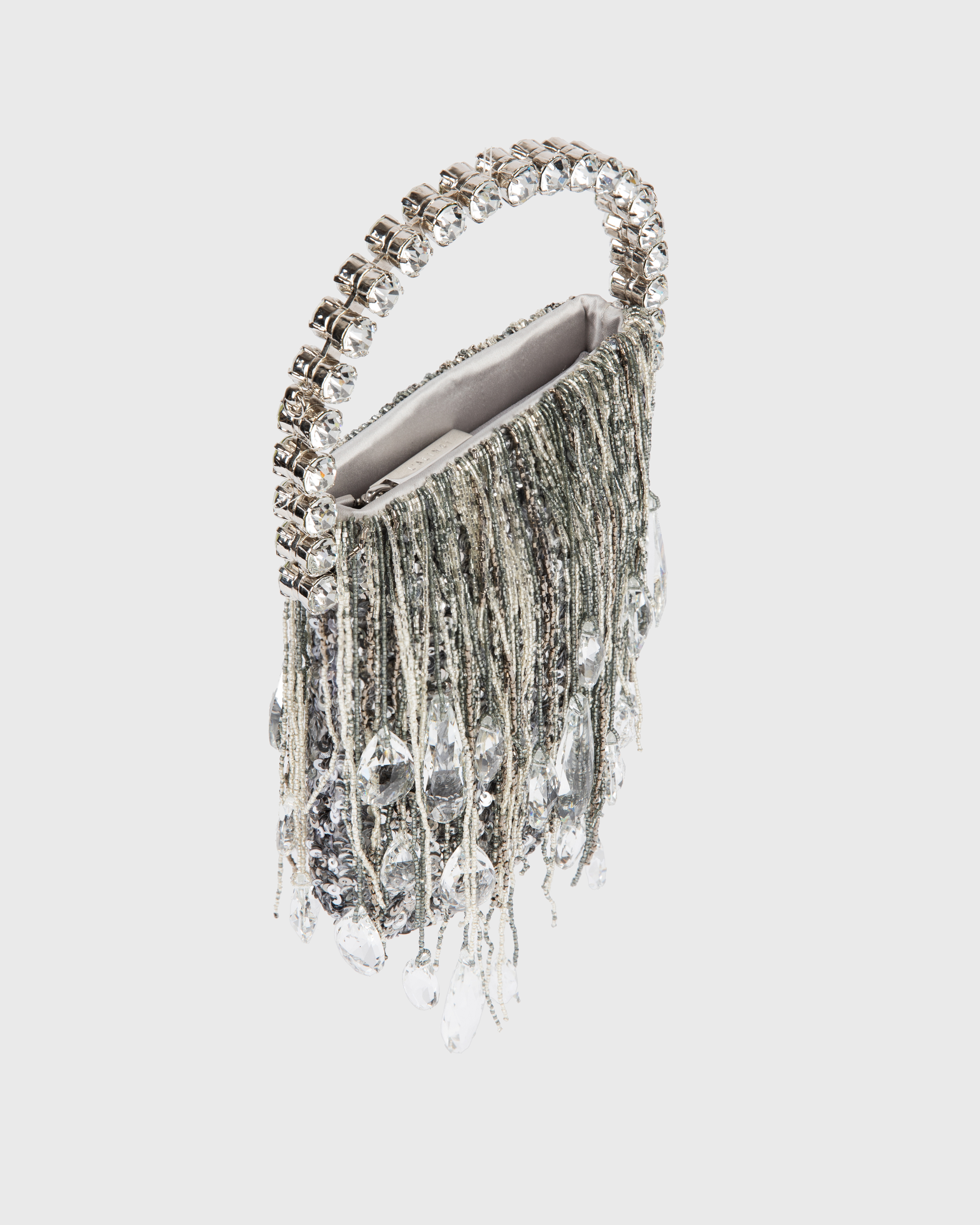 Silver Crystals Micro Fringe Eternity Pouch