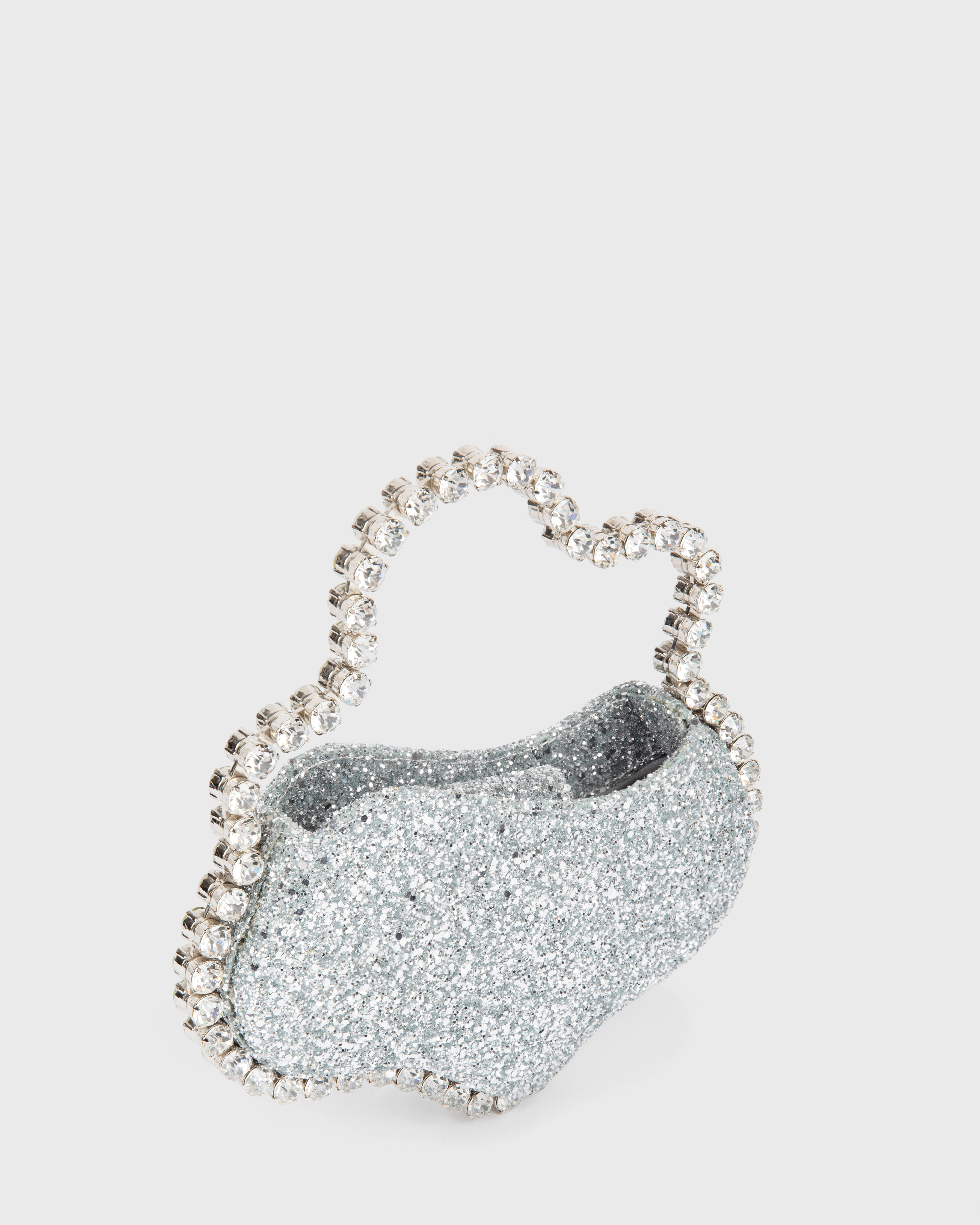 Silver Glitter Wavy Eternity Clutch