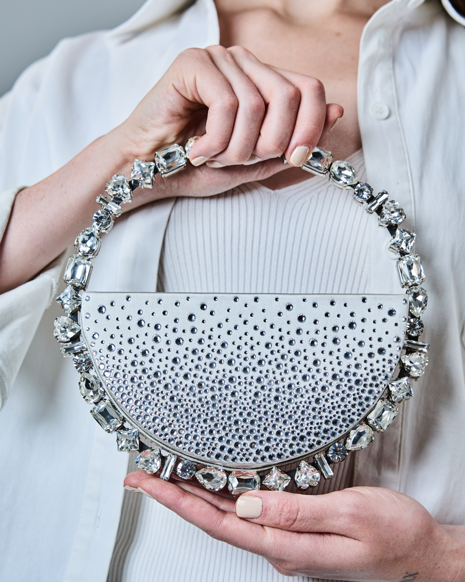 Silver Hotfix Taliya Eternity Clutch