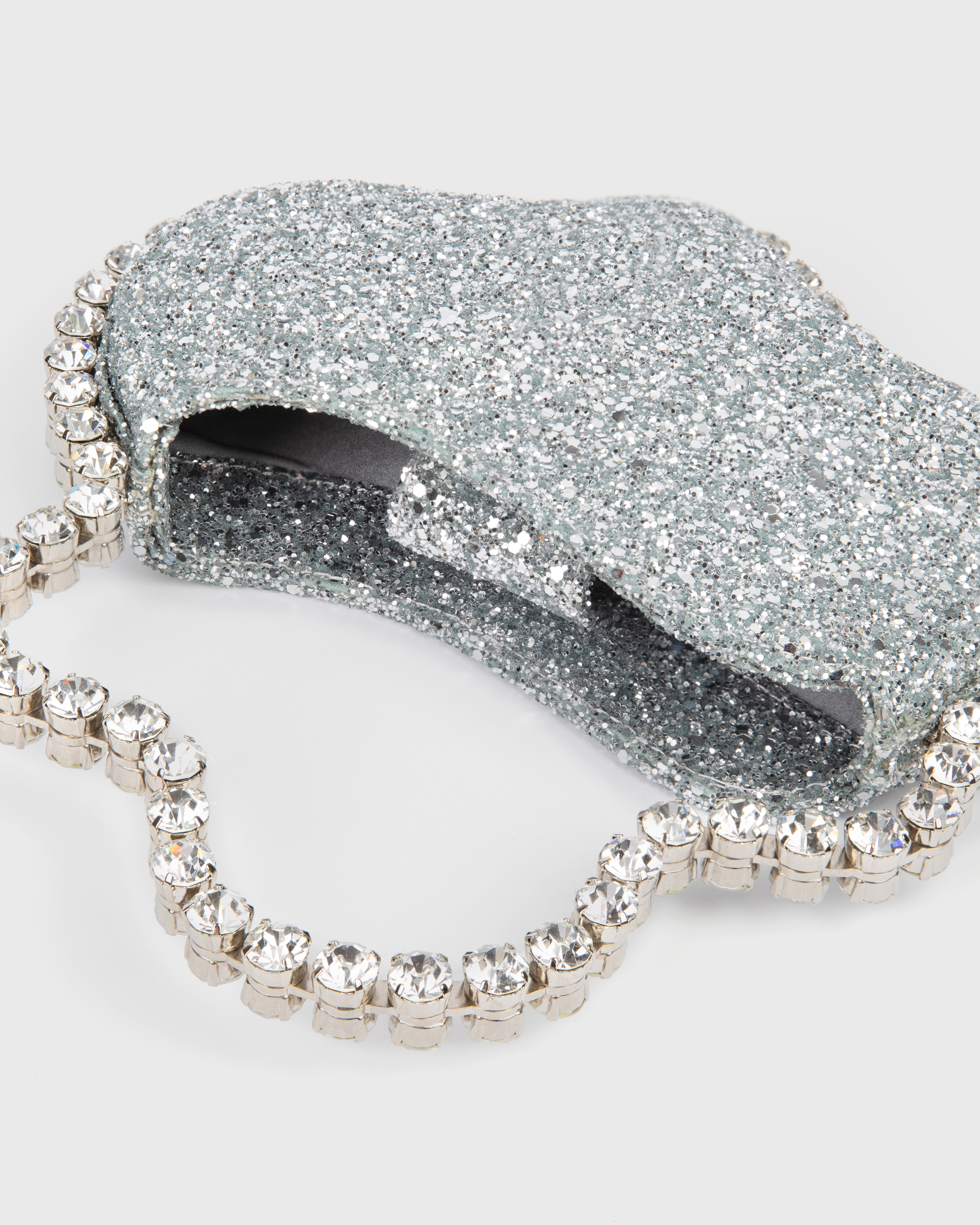 Silver Glitter Wavy Eternity Clutch