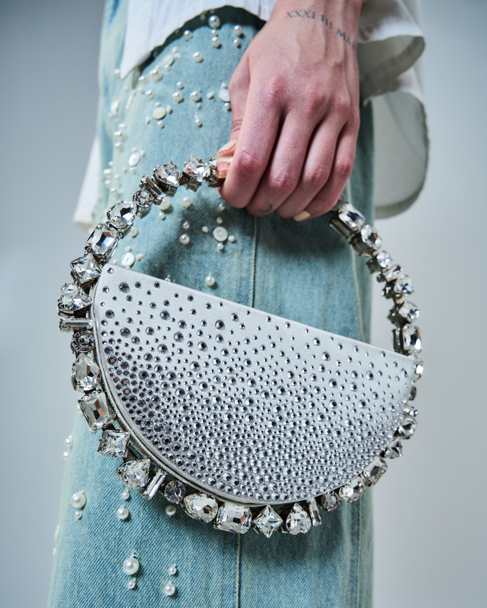Silver Hotfix Taliya Eternity Clutch