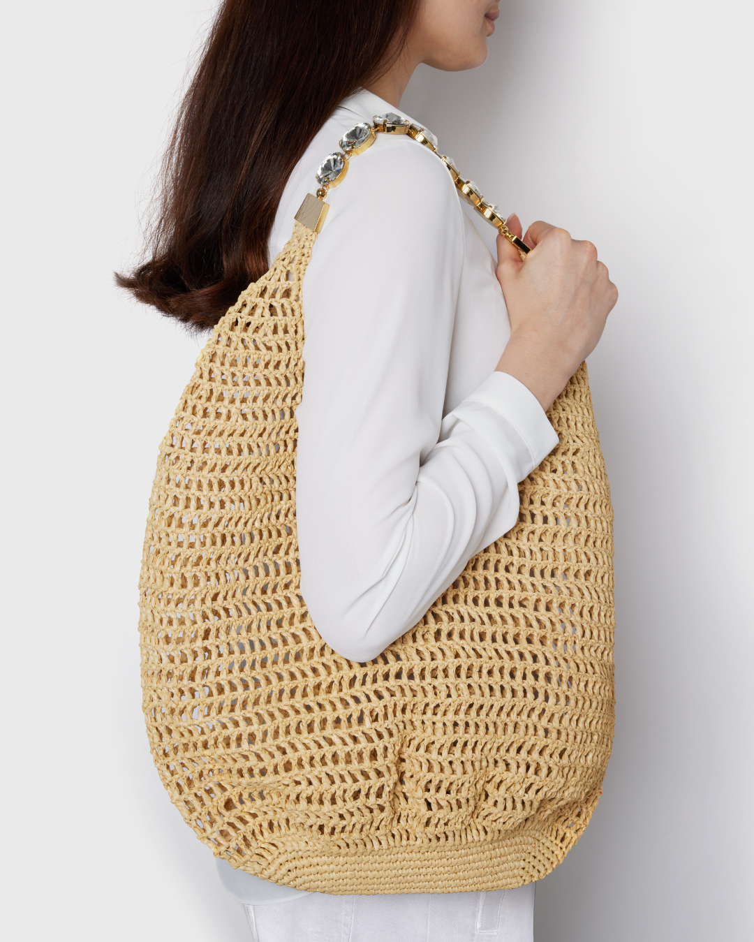 Large Black Crochet Tote Bag