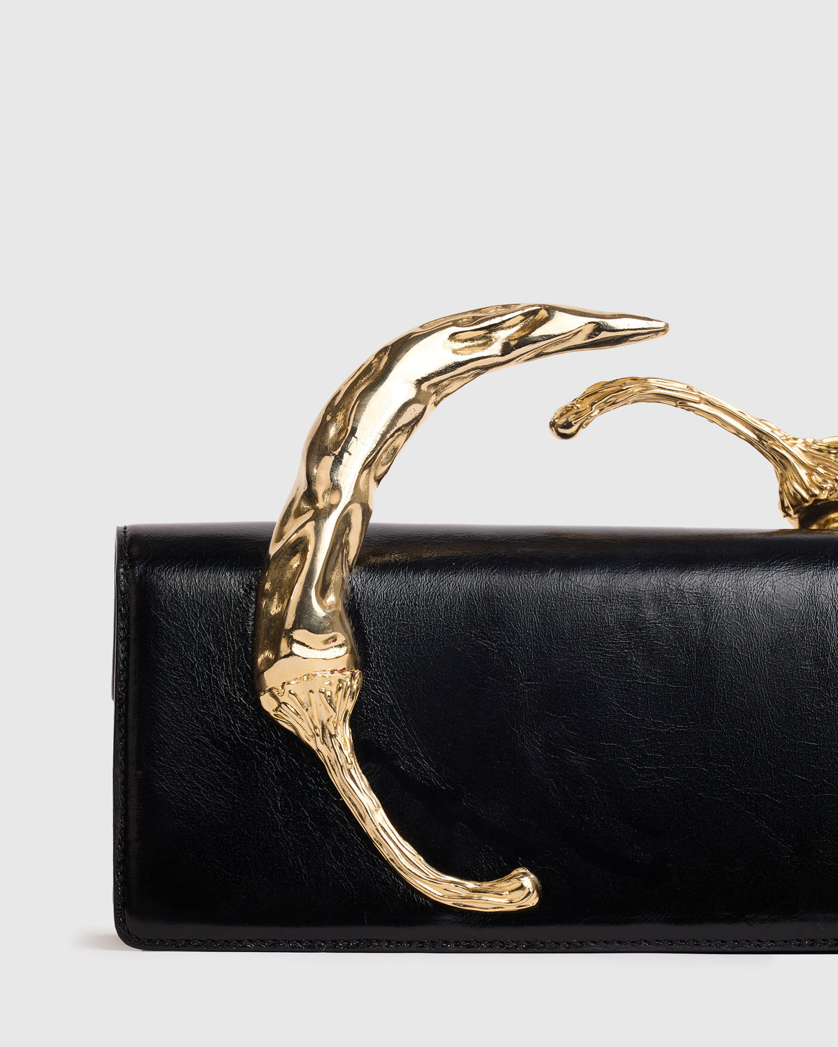 Black & 24k Gold Plated Chili Clutch