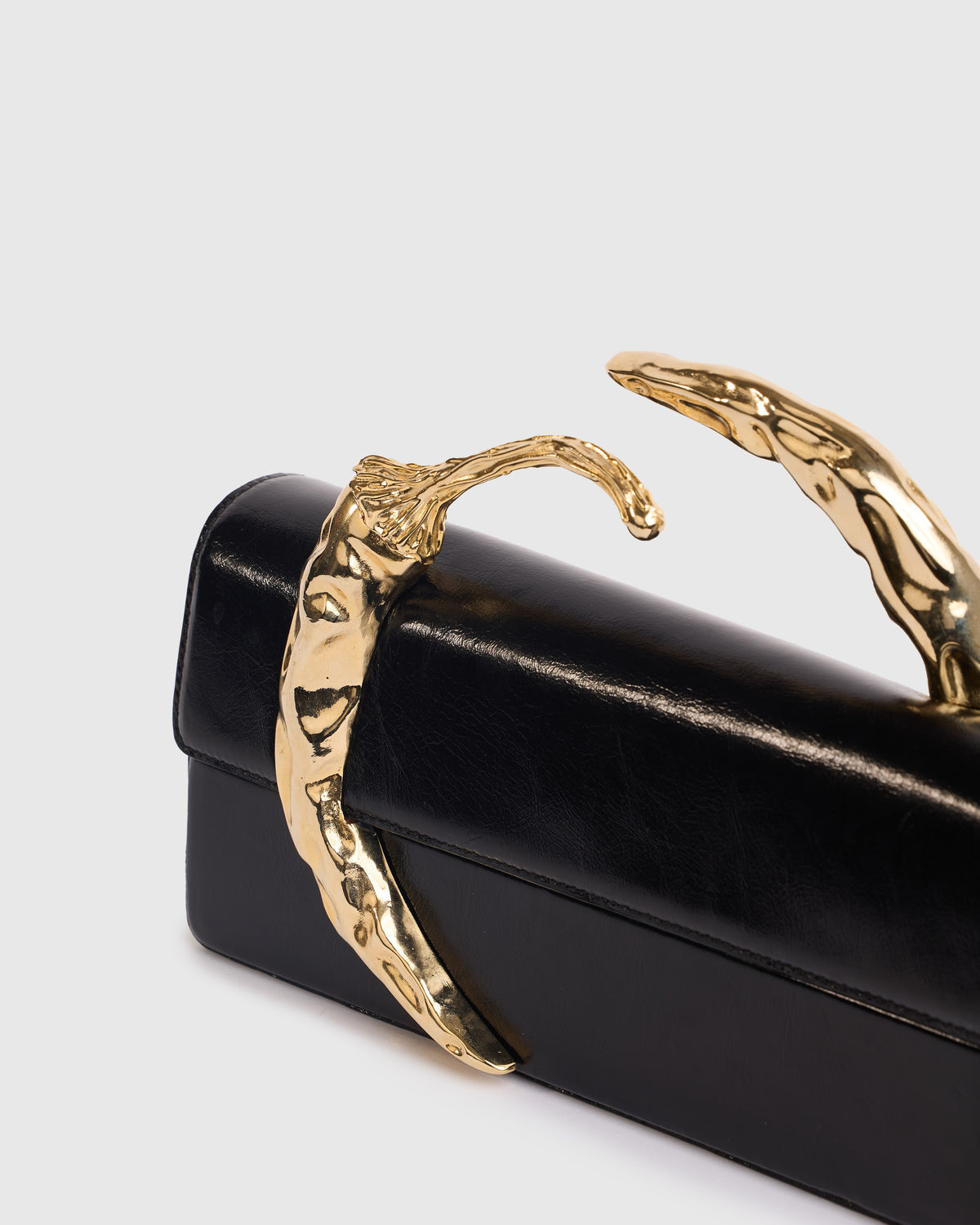 Black & 24k Gold Plated Chili Clutch