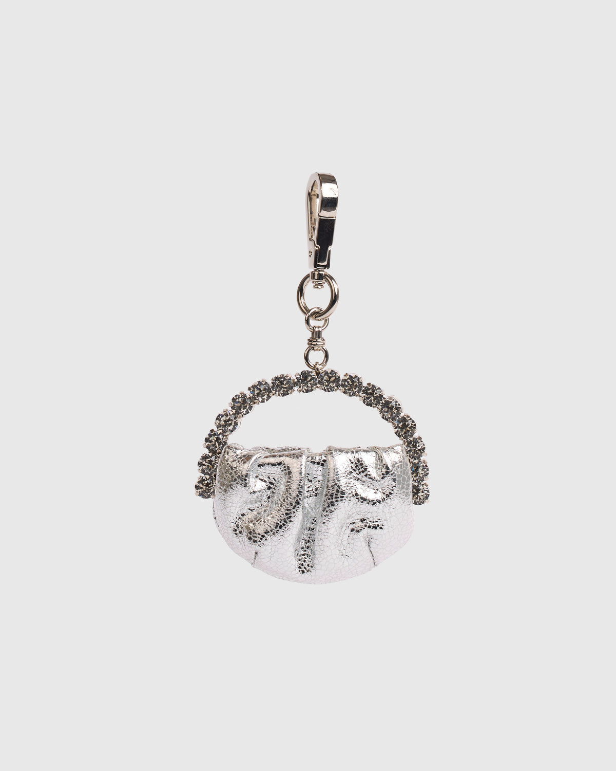 Metallic Silver Micro Bag Charm