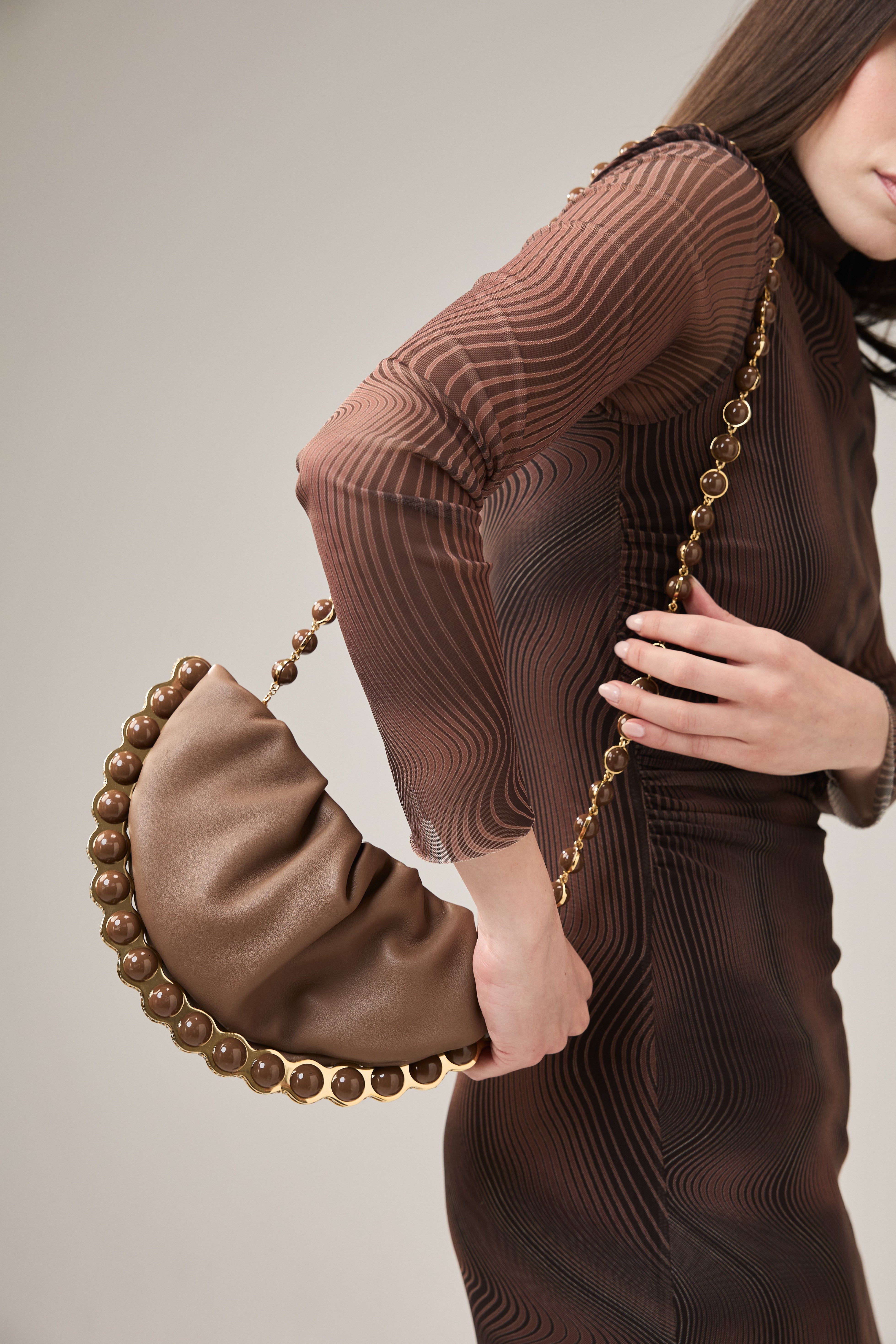 Brown Atom Moon Pouch