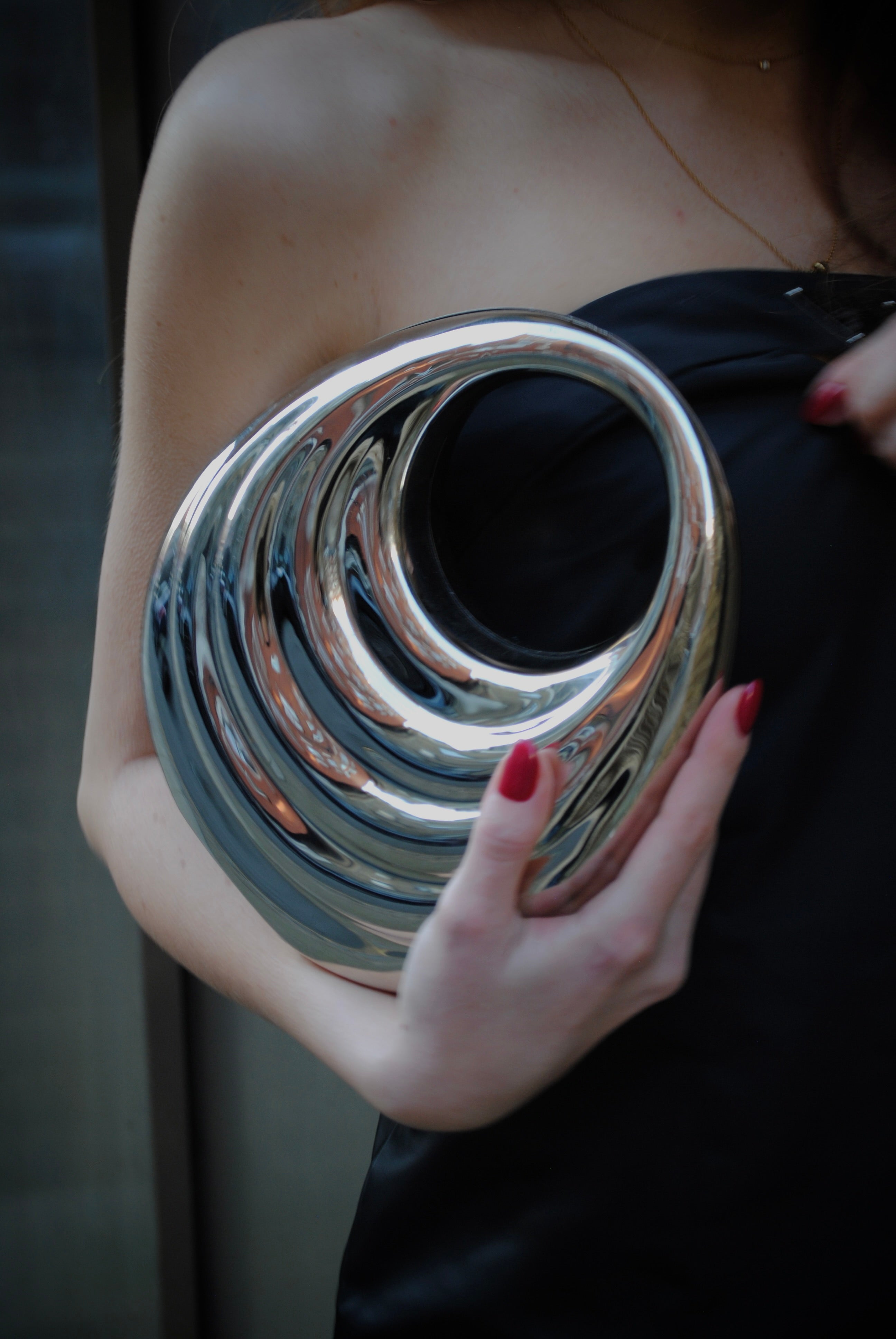 Silver Plated Metal Meleni Bag