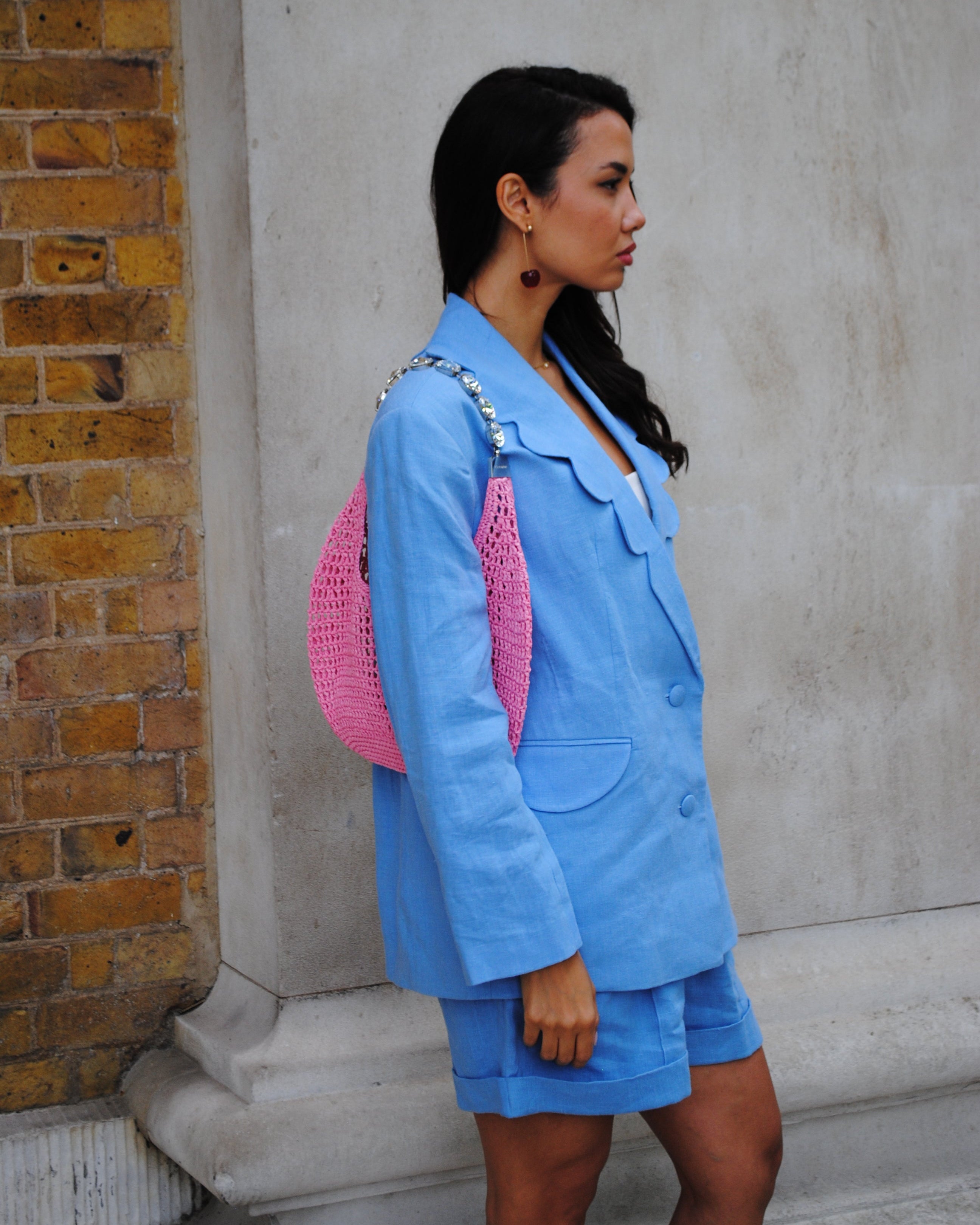 Pink Crochet Tote Bag