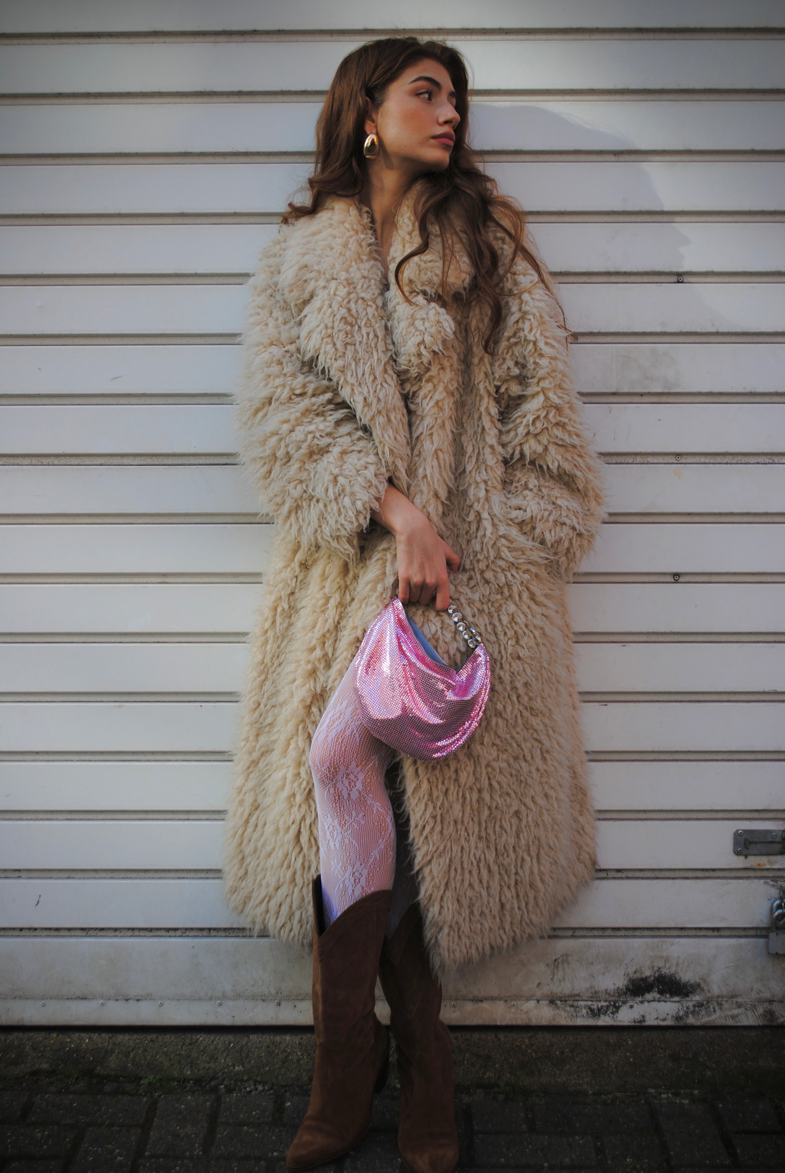 Pink Chainmail Hobo Bag