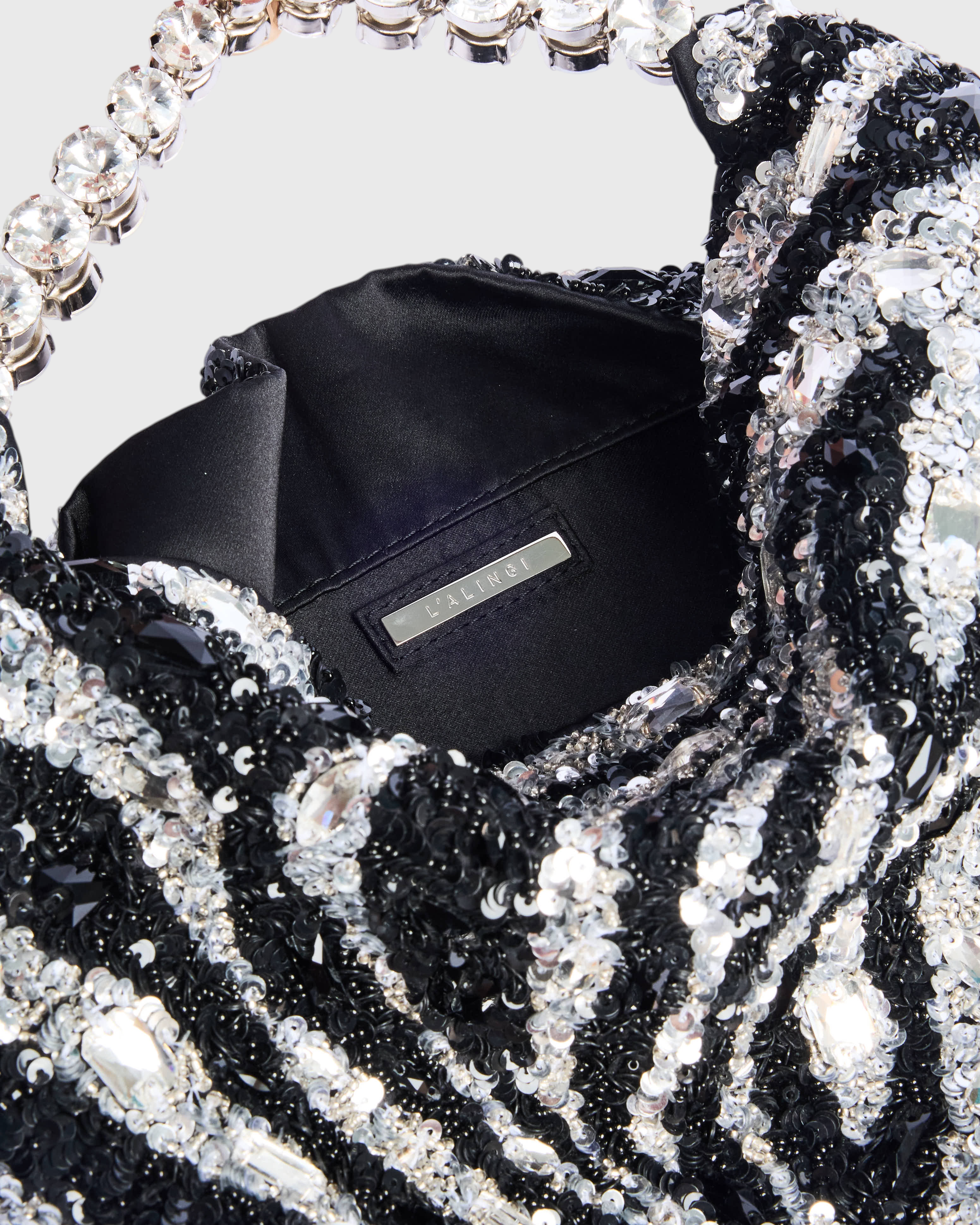 Zebra Sequins Hobo Bag