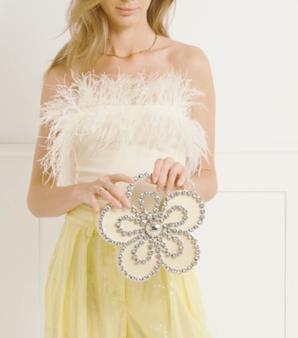 Pale Yellow Flower Eternity Clutch