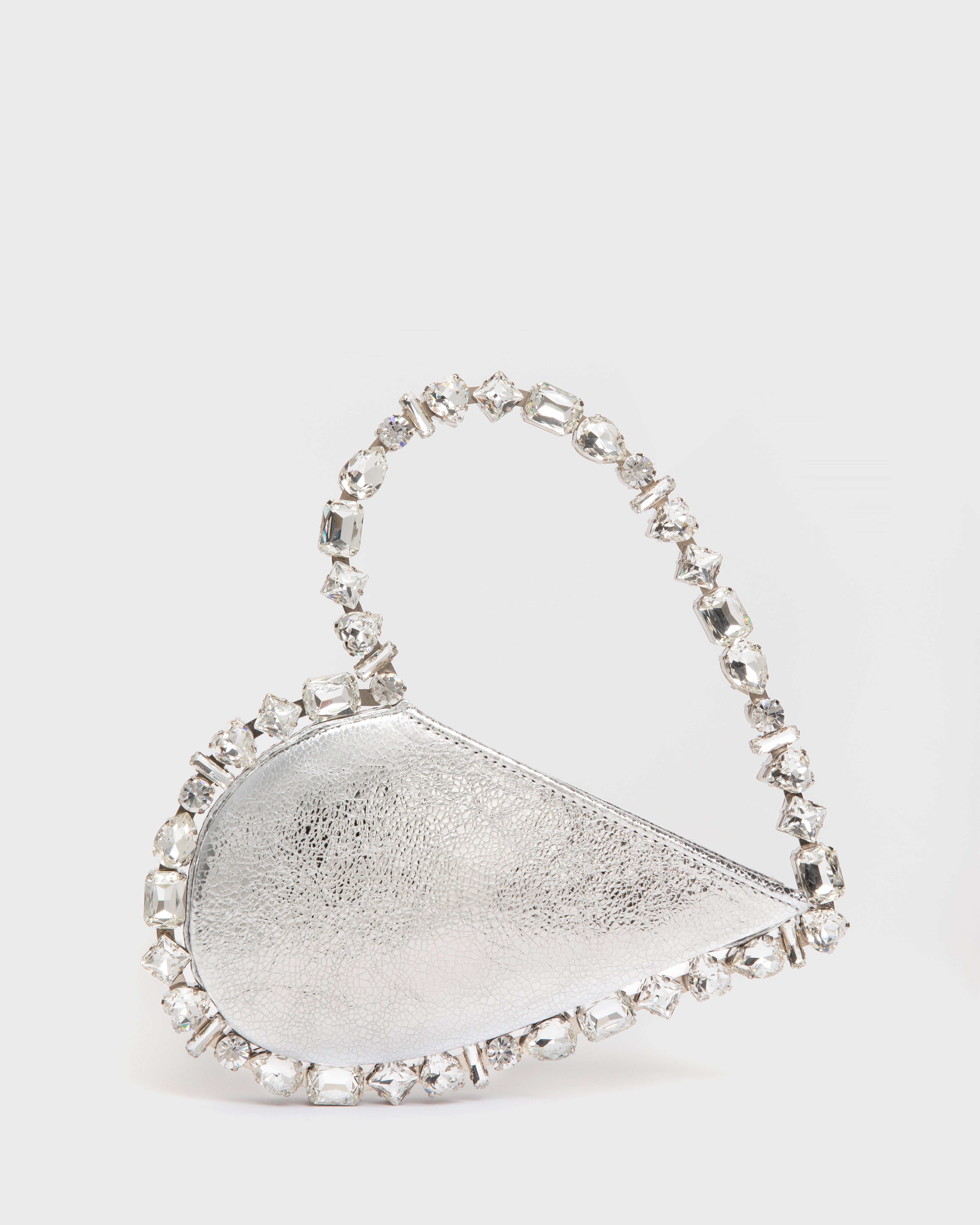 Silver Metallic Taliya Love Clutch