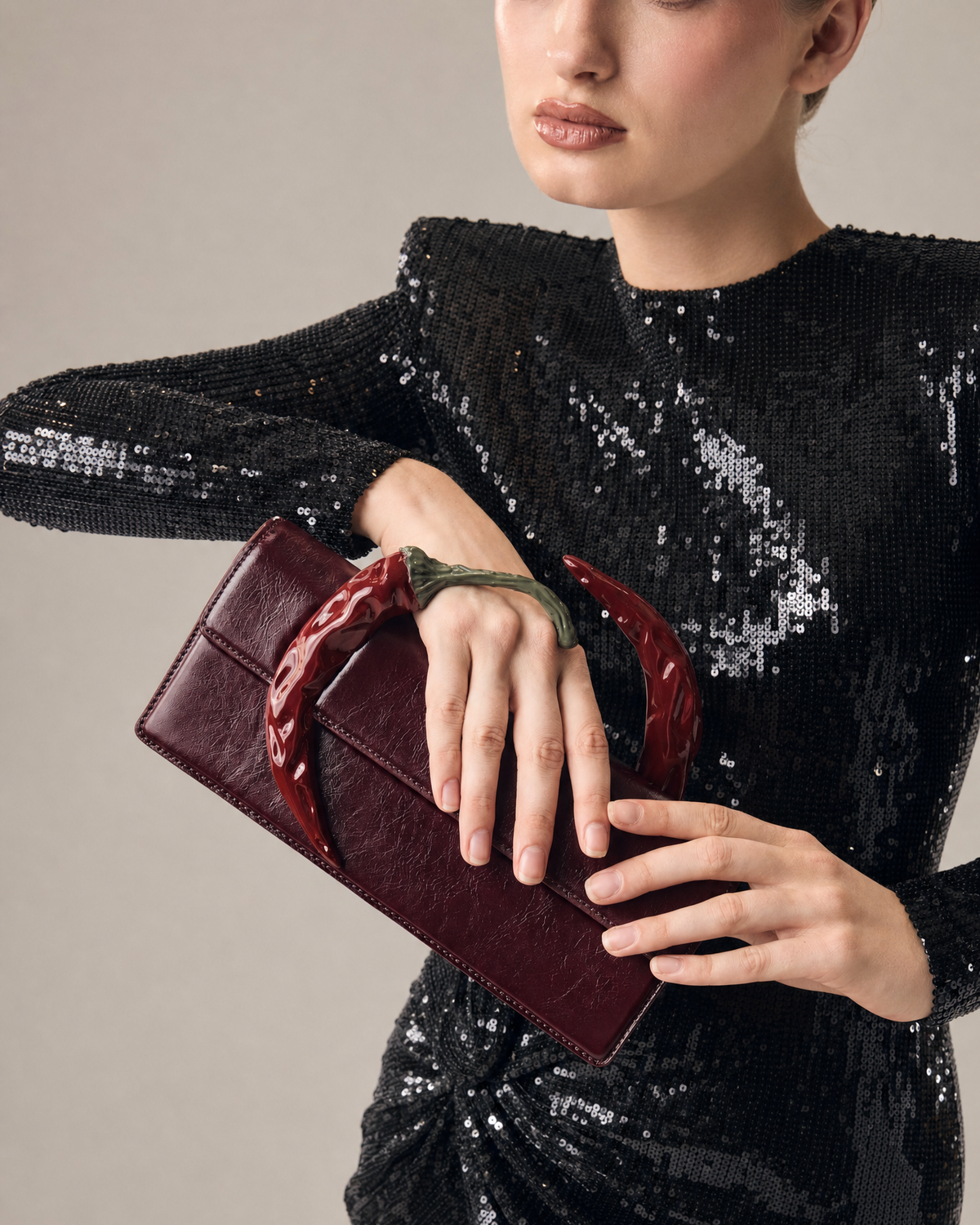 Burgundy Chili Clutch