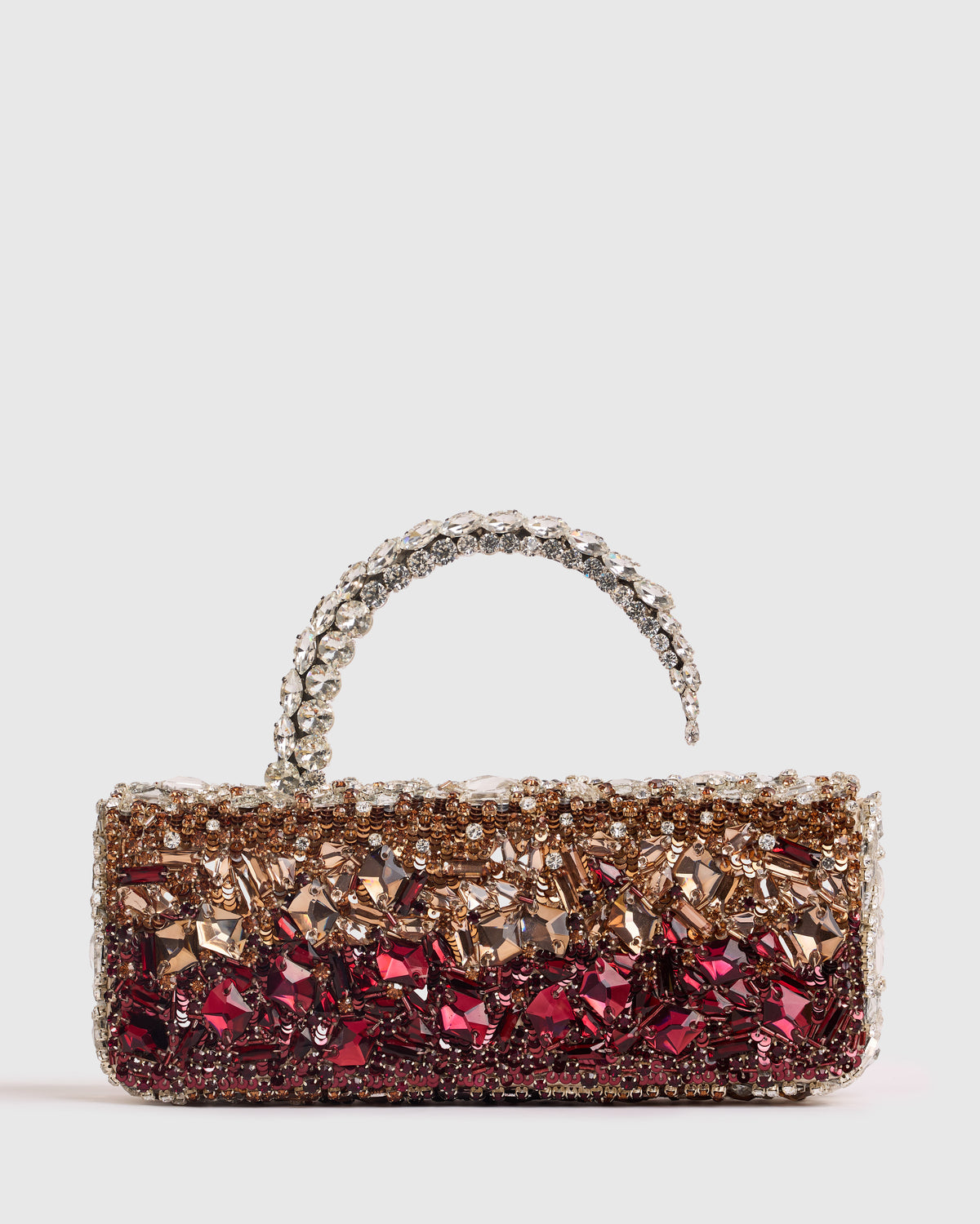 Burgundy Crystal Malika Clutch
