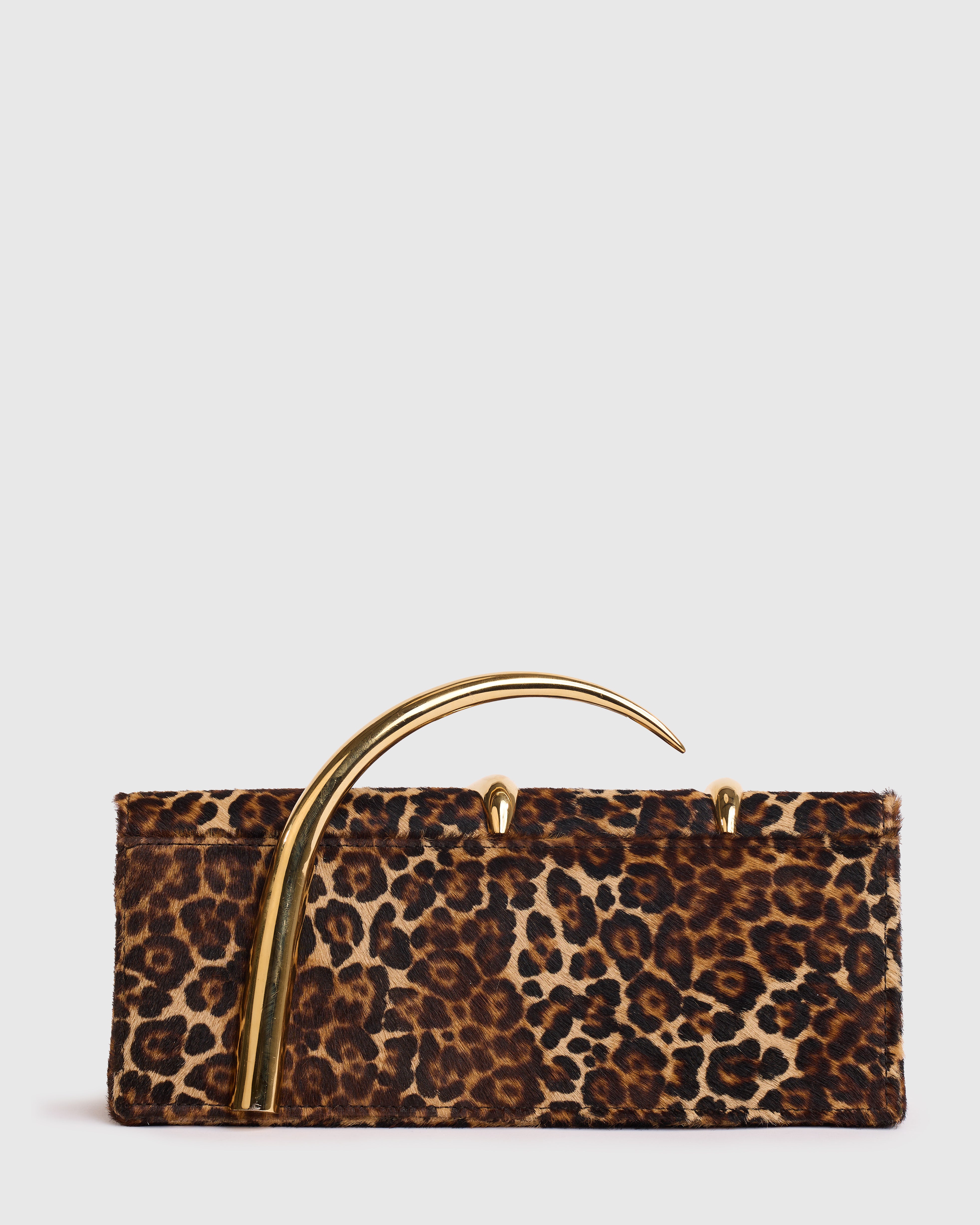 Leopard Aura Baguette Clutch