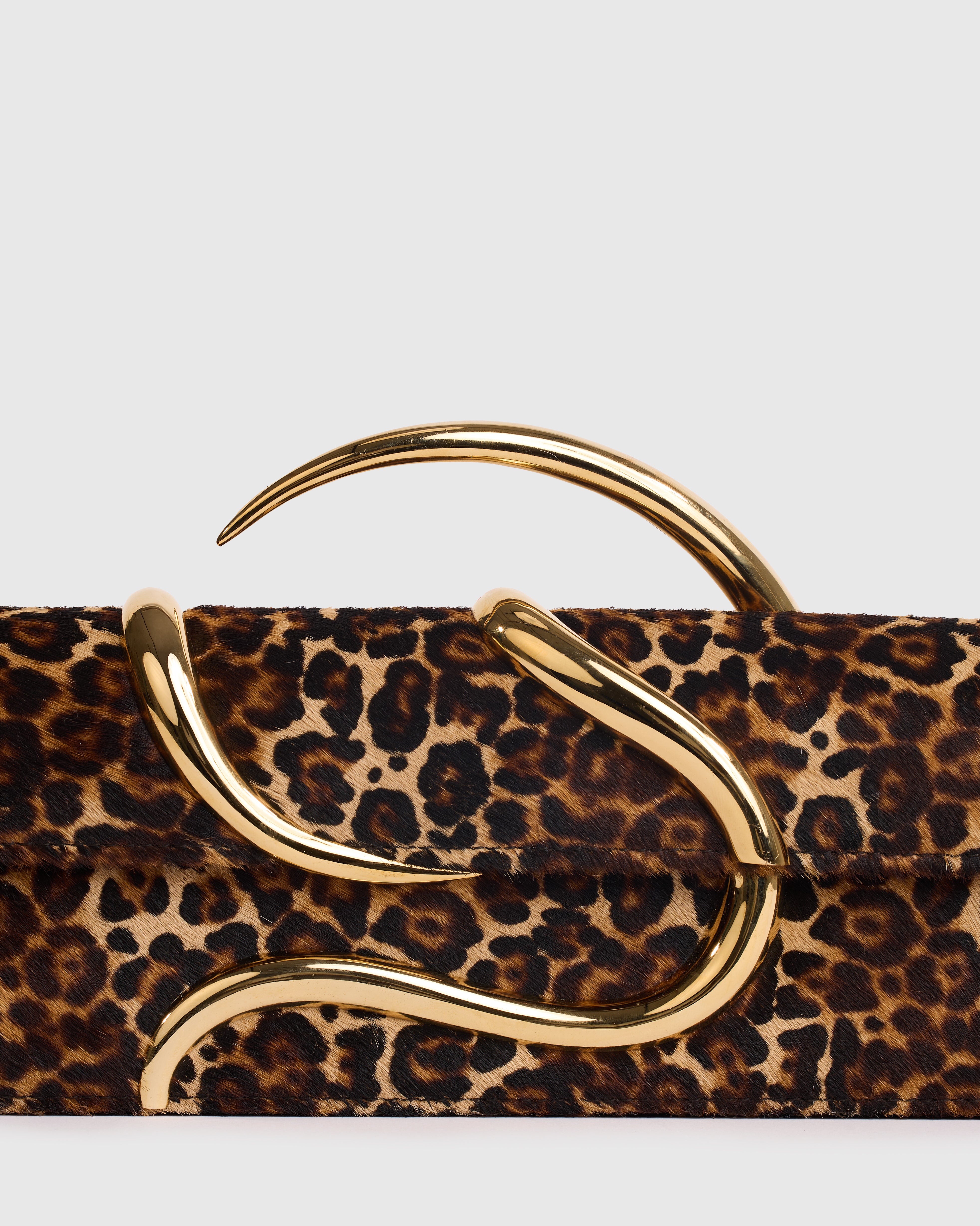 Leopard Aura Baguette Clutch