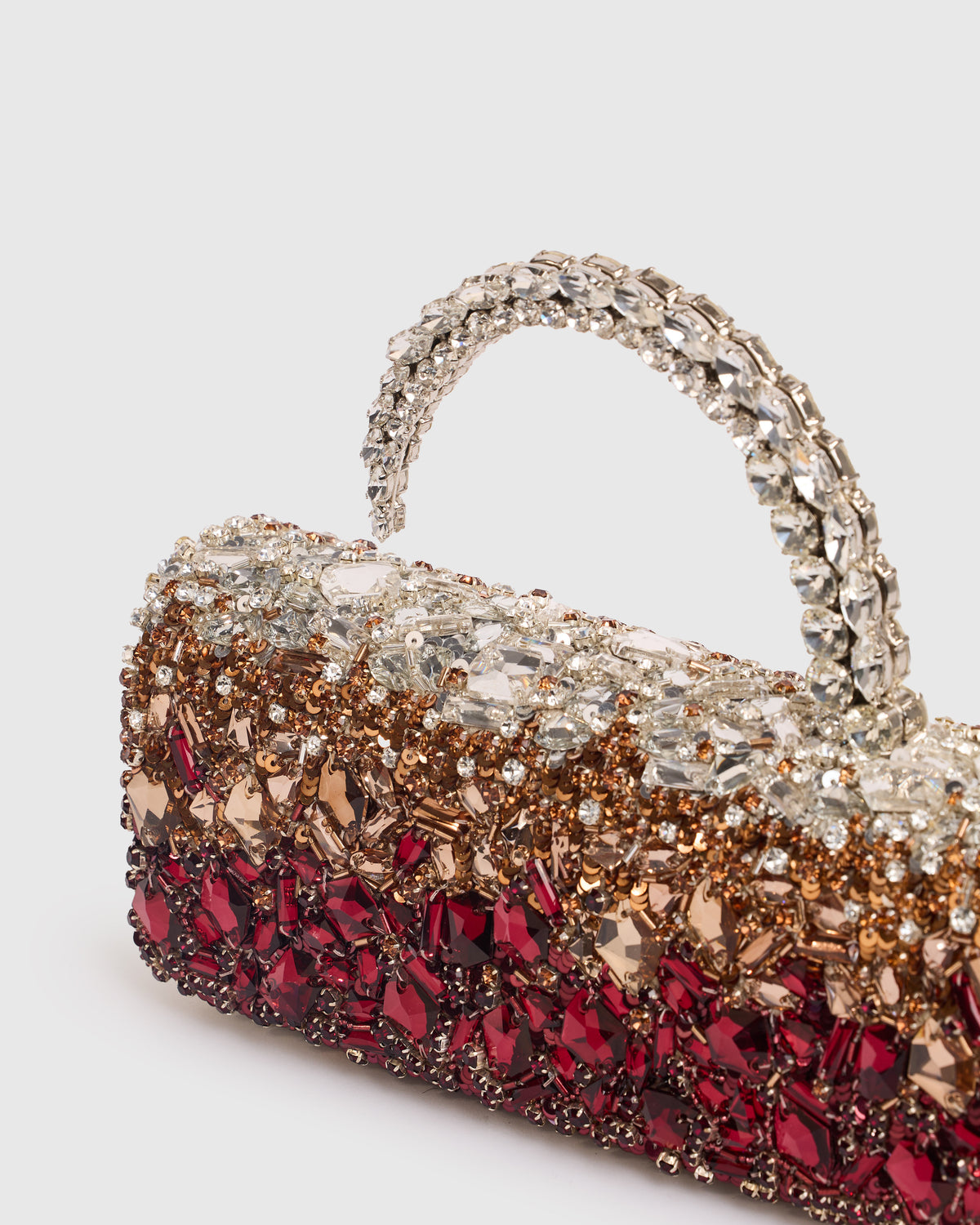 Burgundy Crystal Malika Clutch