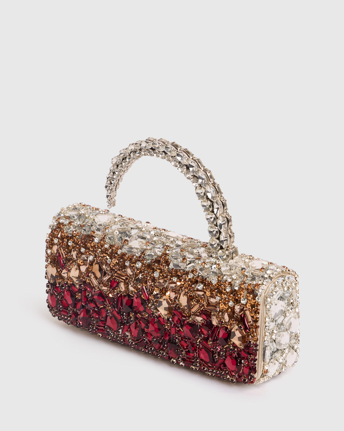 Burgundy Crystal Malika Clutch