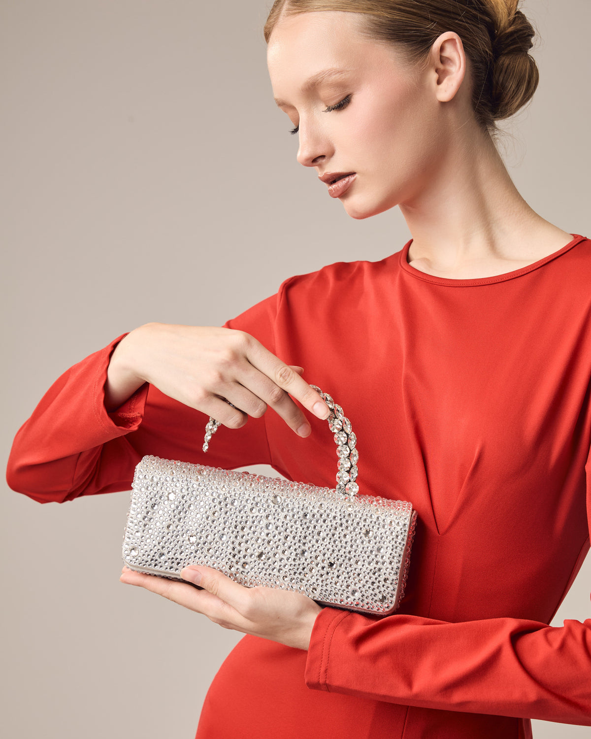 Silver Hotfix Malika Clutch