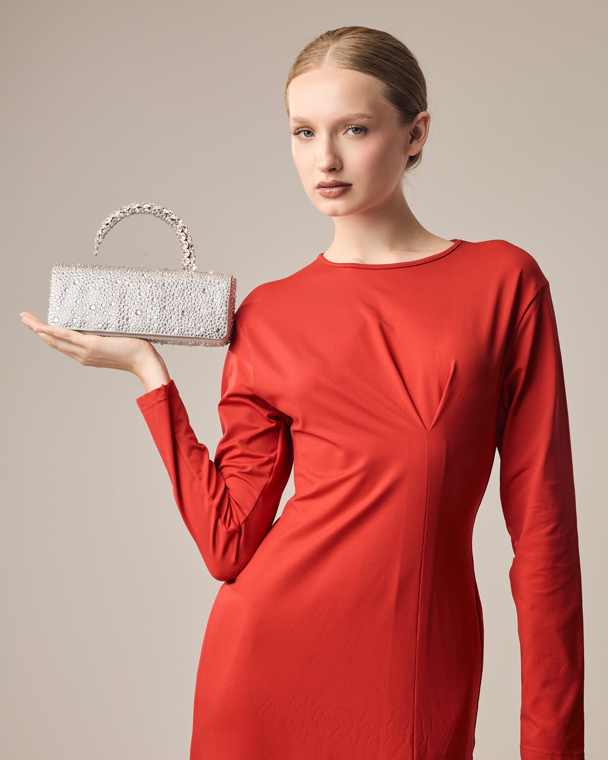 Silver Hotfix Malika Clutch