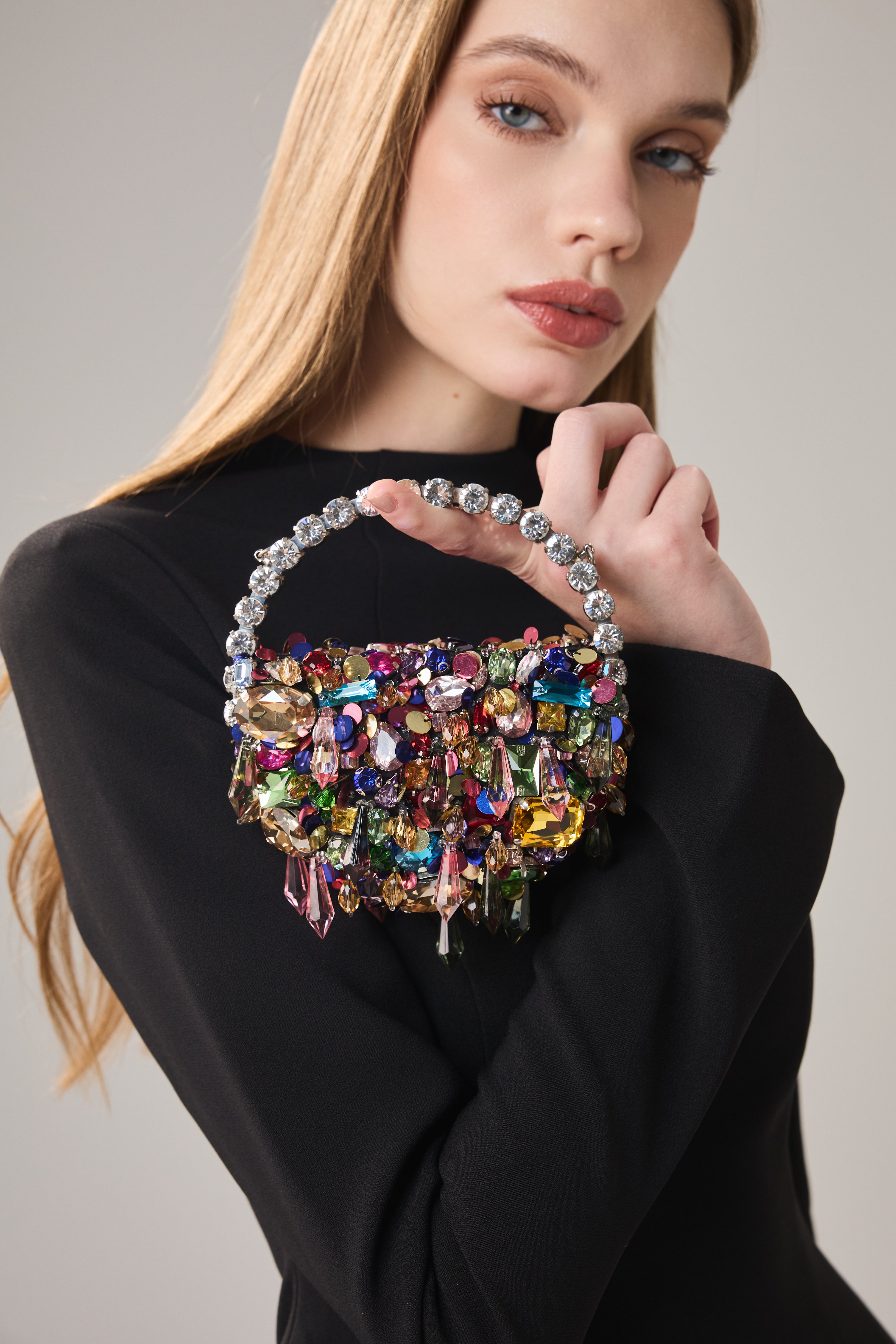 Rainbow Crystal Micro Eternity Clutch