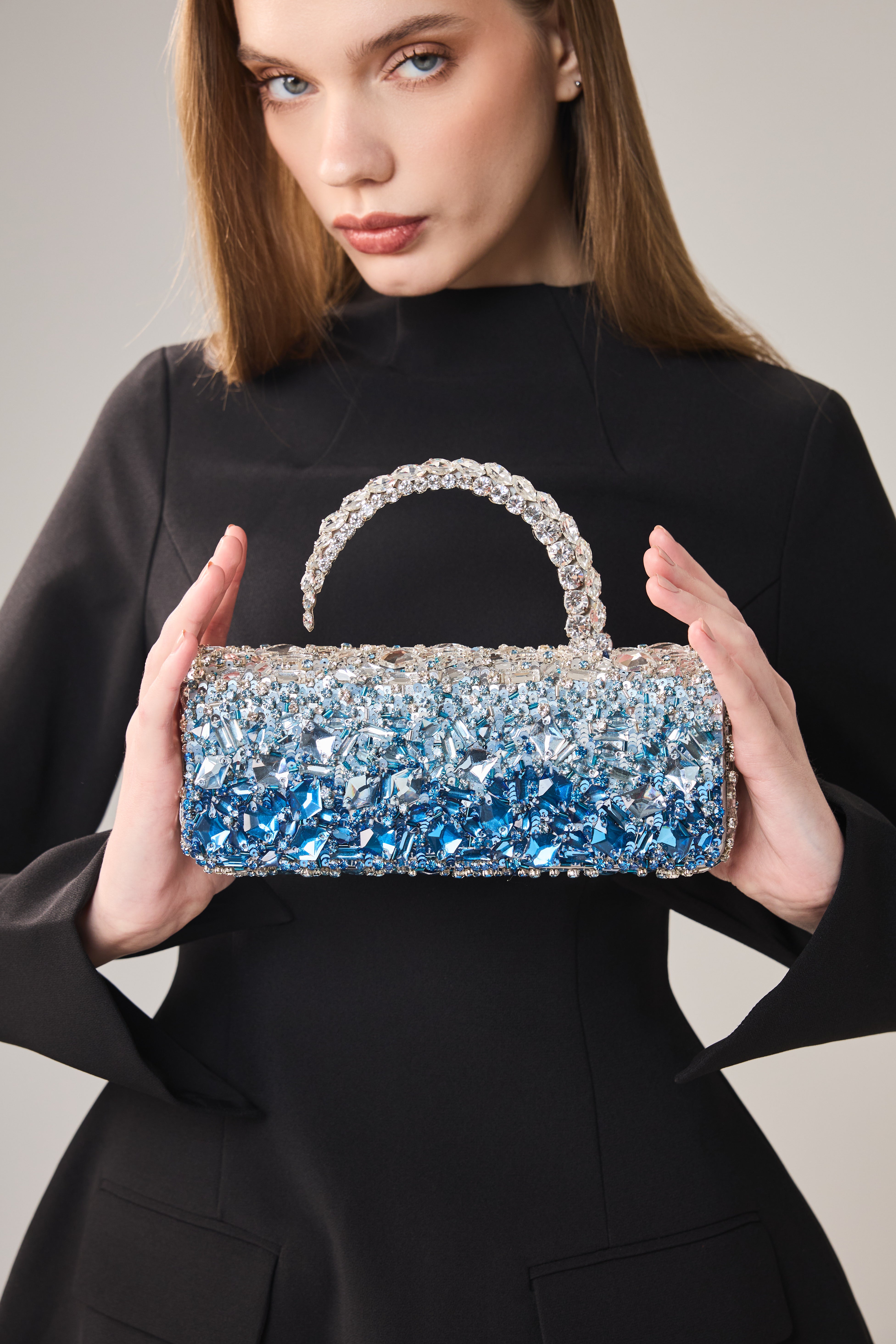Blue Crystal Malika Clutch