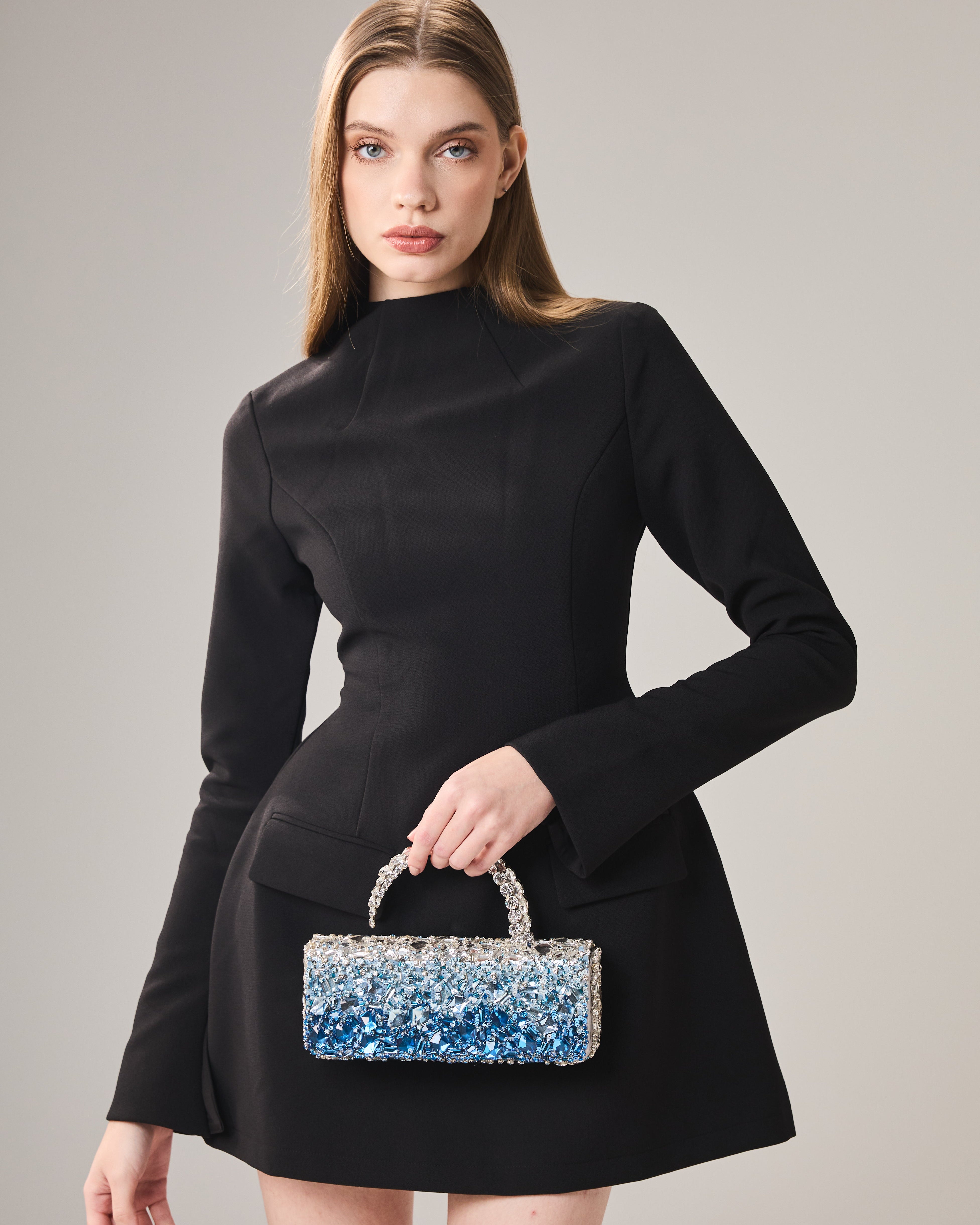 Blue Crystal Malika Clutch