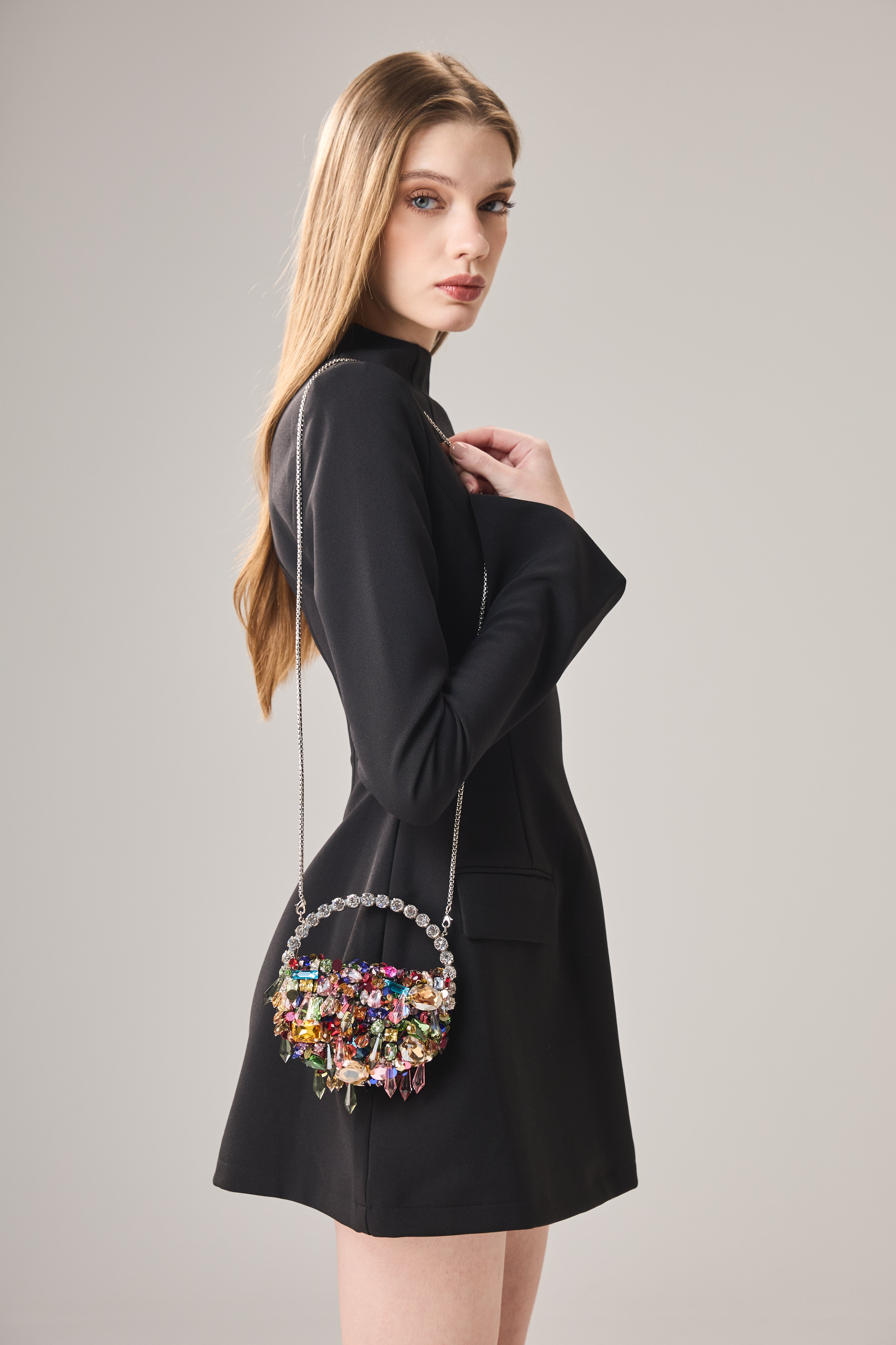 Rainbow Crystal Micro Eternity Clutch