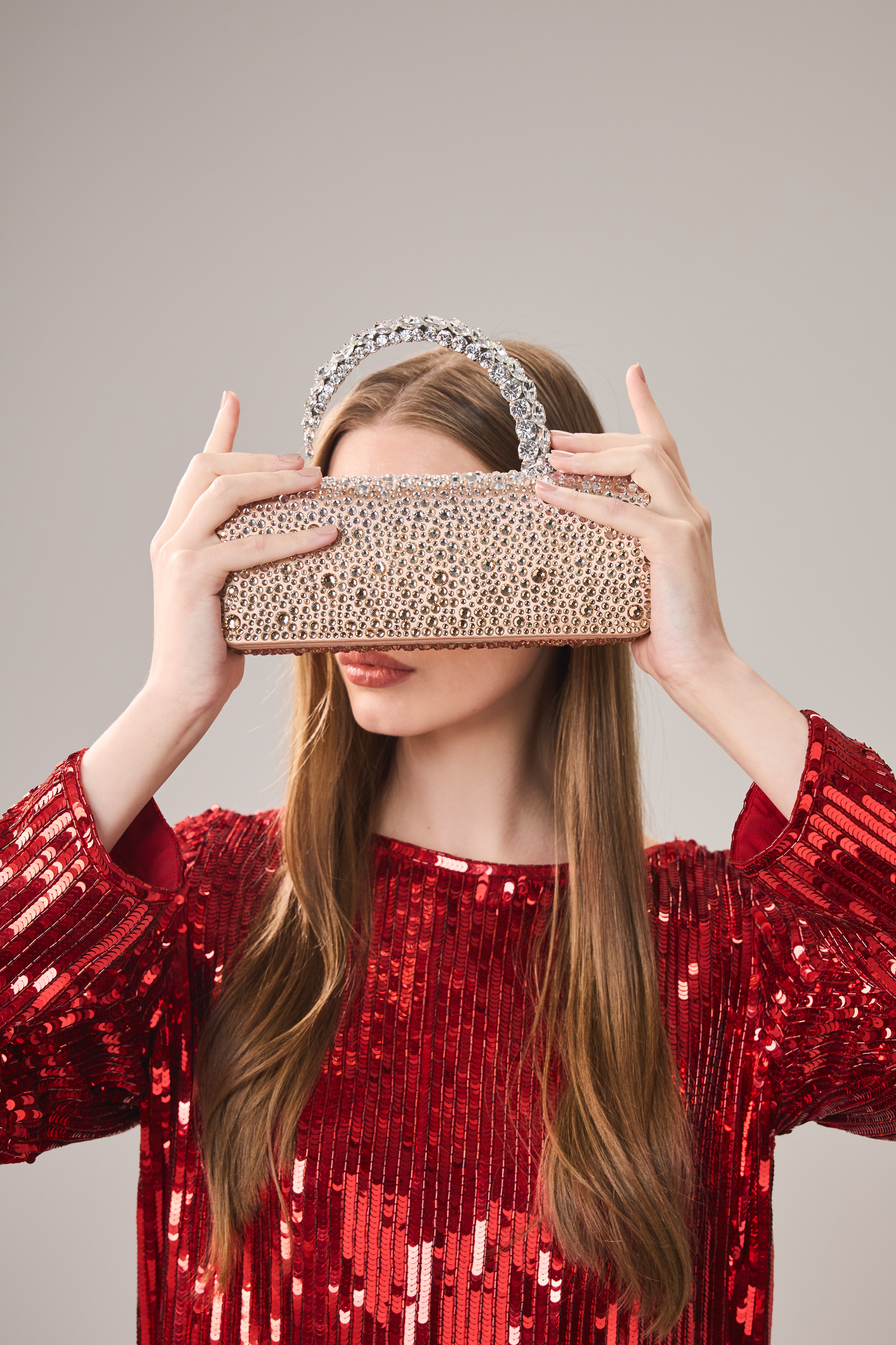 Champagne Hotfix Malika Clutch