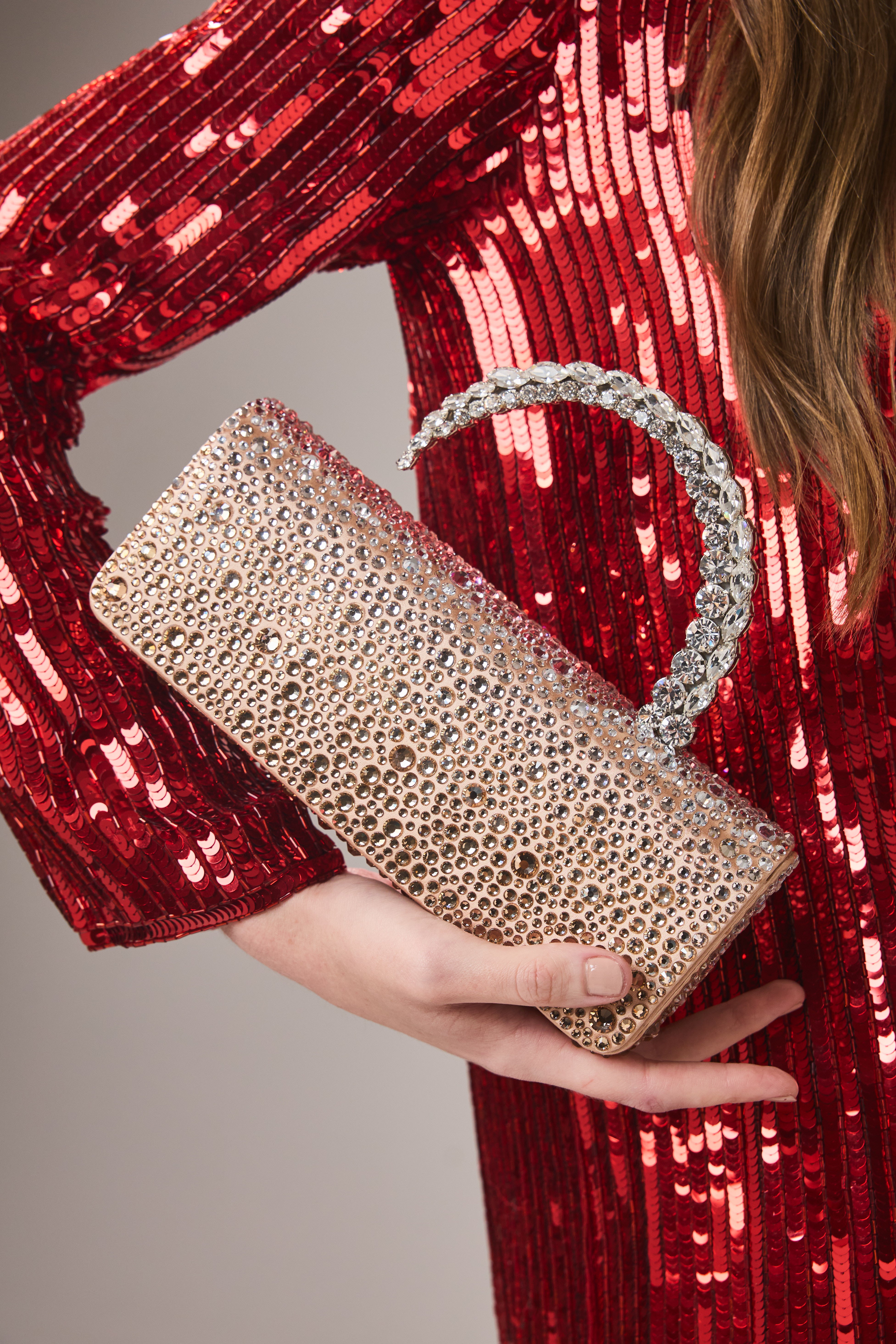 Champagne Hotfix Malika Clutch