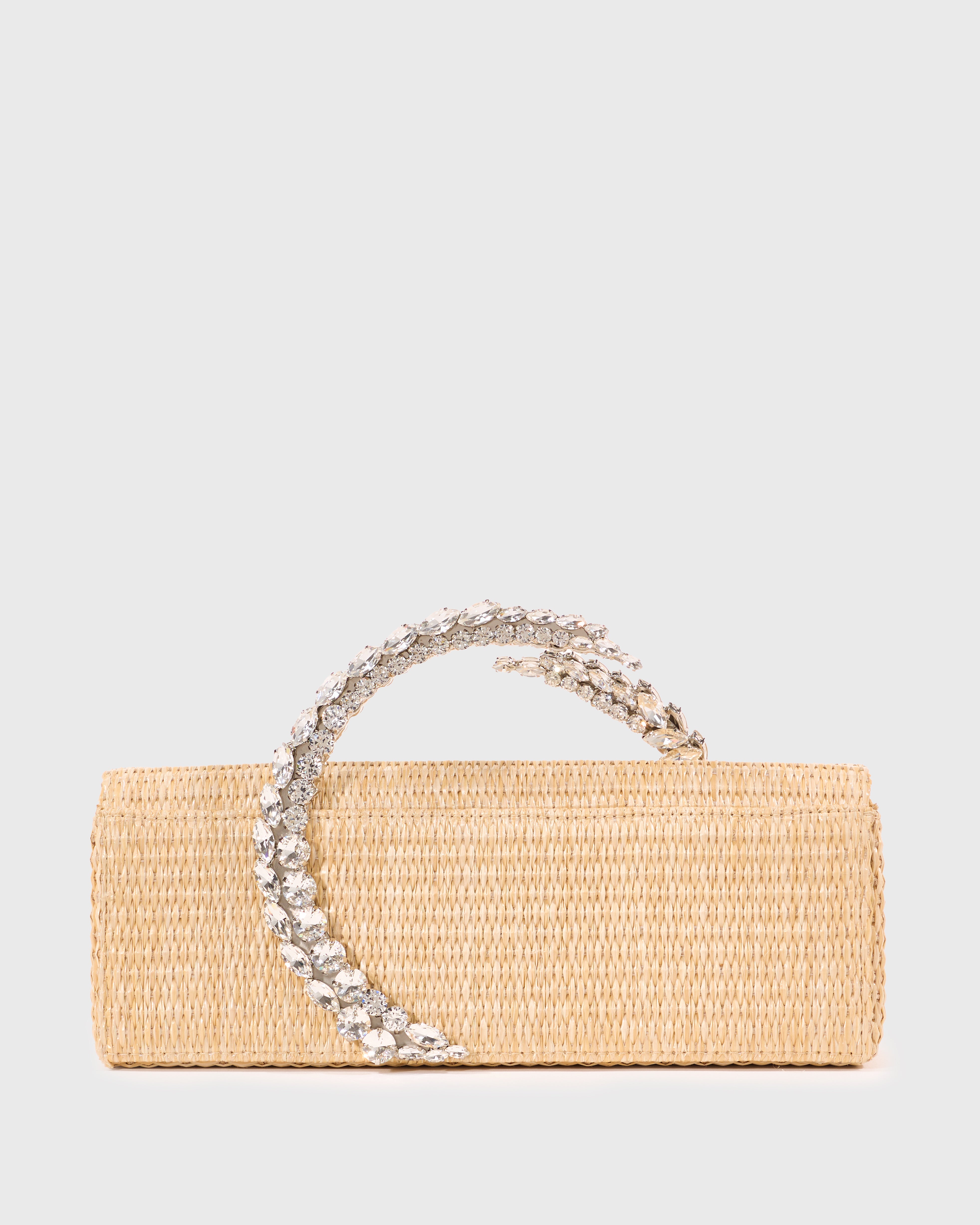 Raffia Baguette Karma Clutch