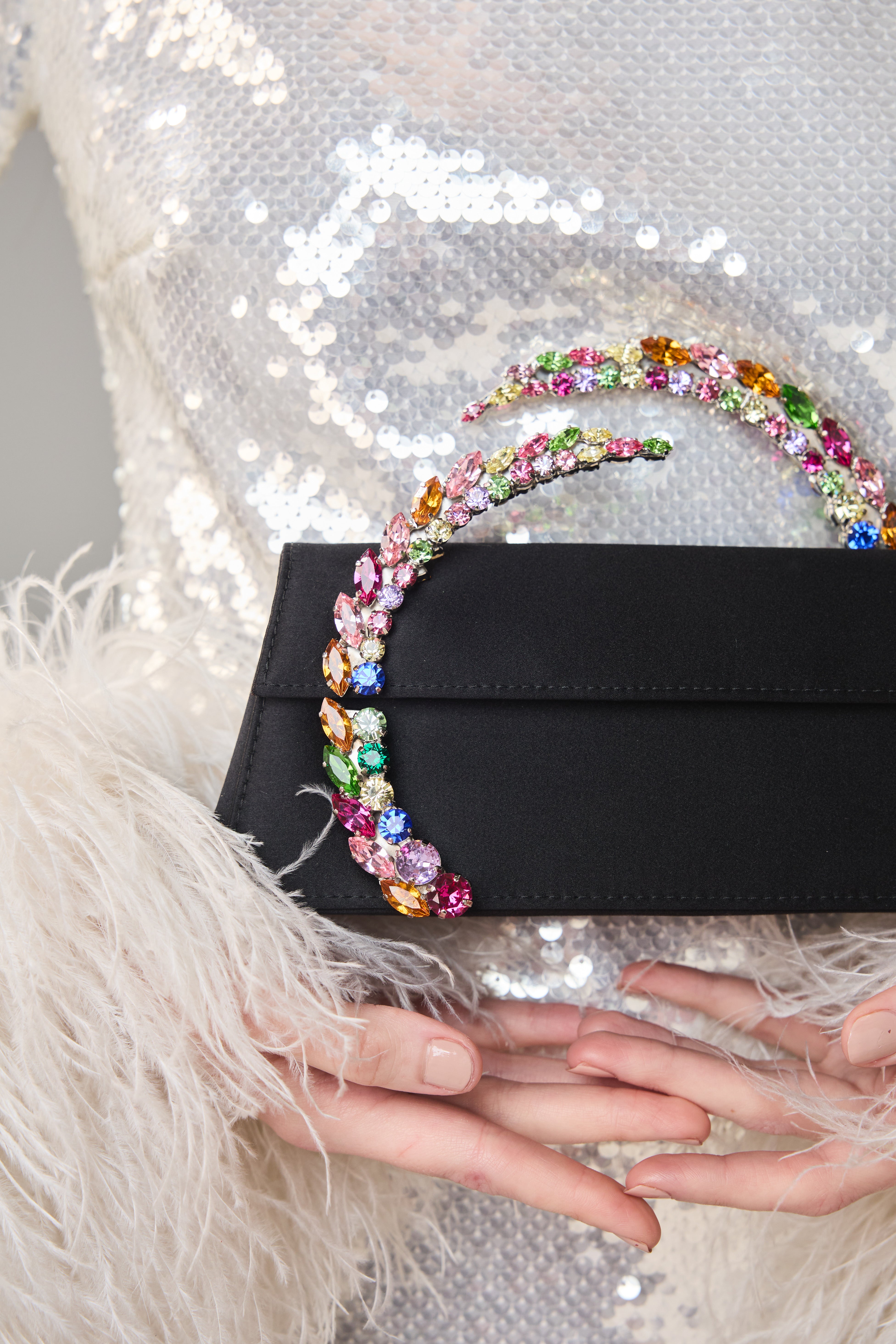 Rainbow Black Karma Clutch