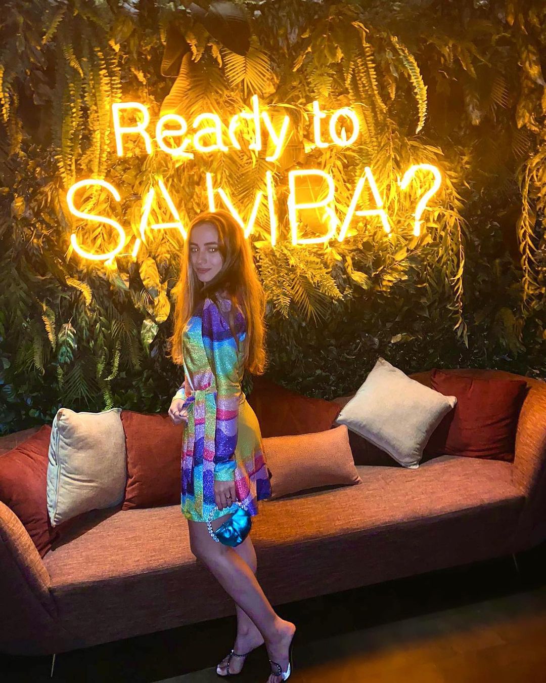 Blue Metallic Micro Eternity Clutch