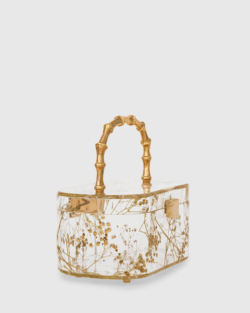 L'alingi London Bamboo Flower Trunk Luxury Clutch