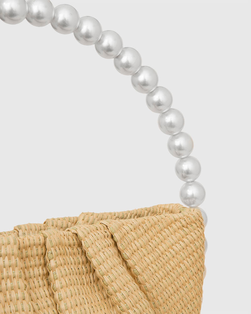 L'alingi London Jumbo Pearl Raffia Luxury Clutch