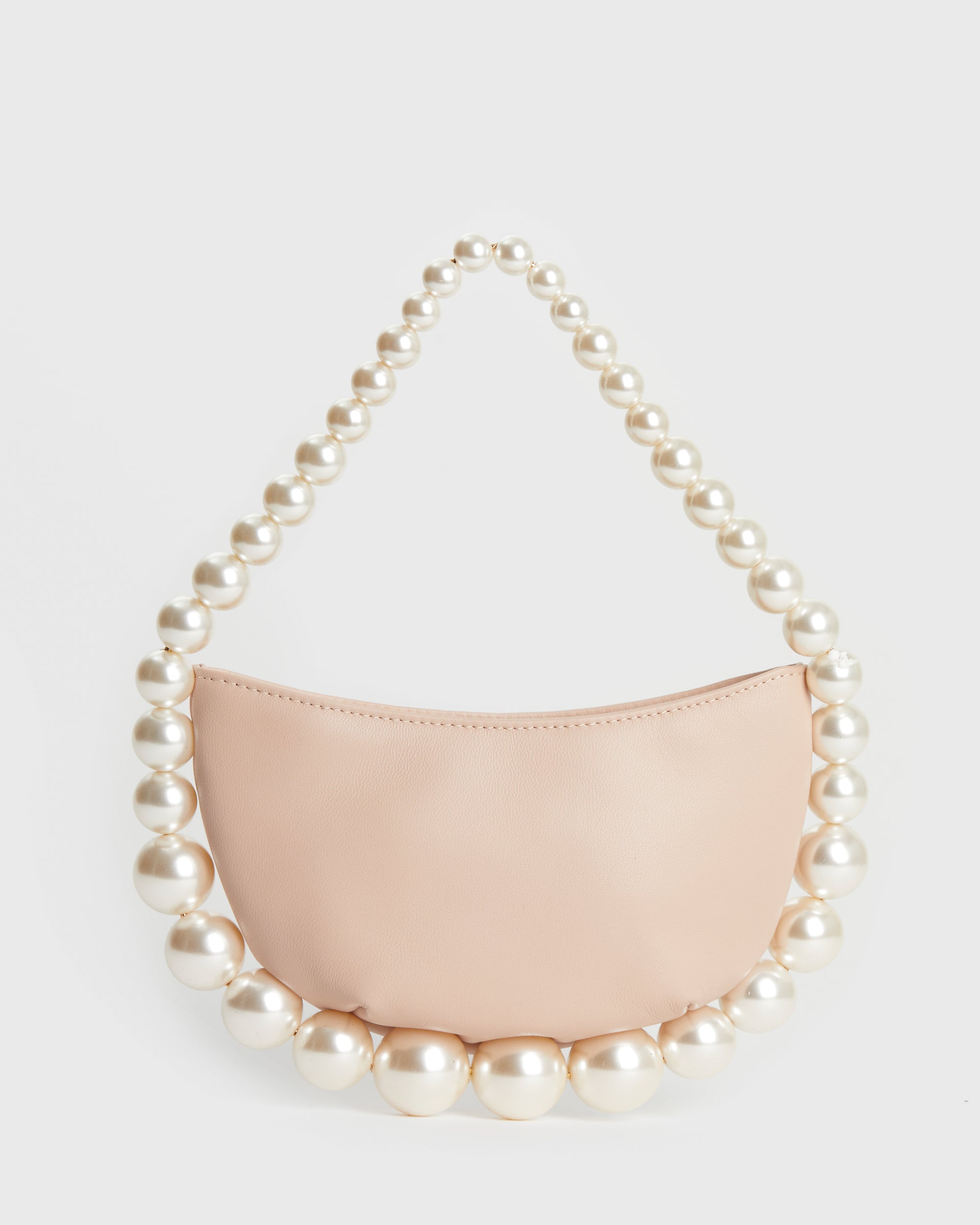 Beige Pendant Pearl Bag