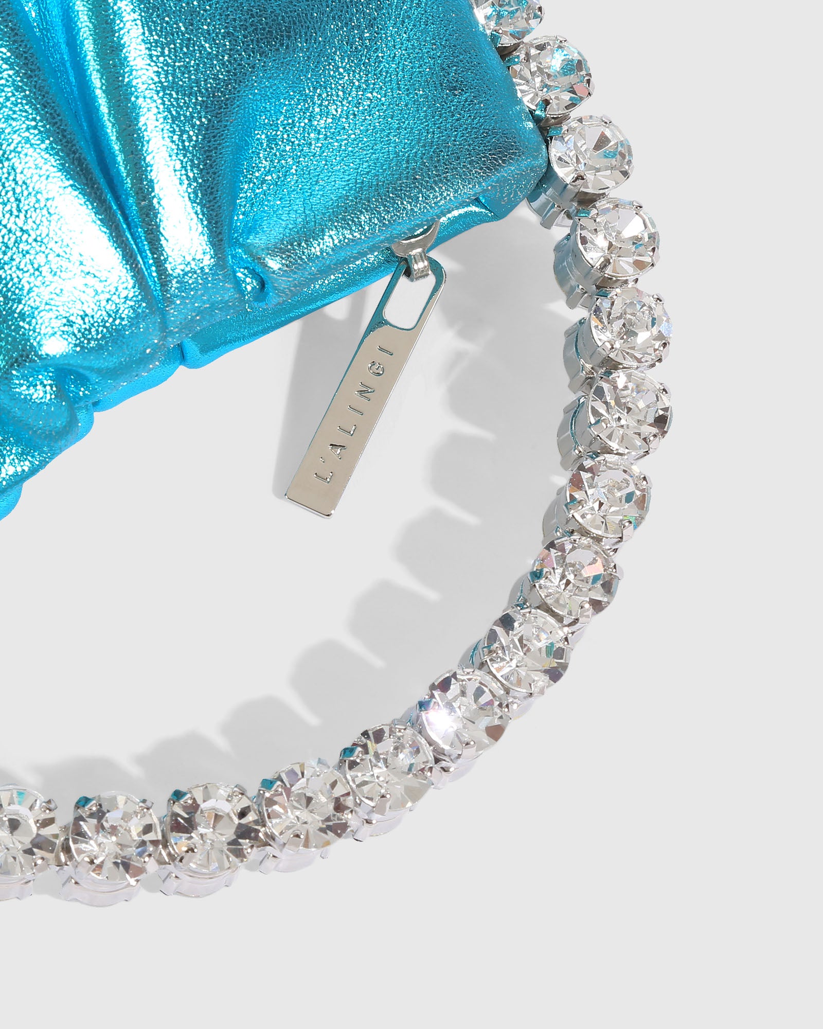 Blue Metallic Micro Eternity Clutch