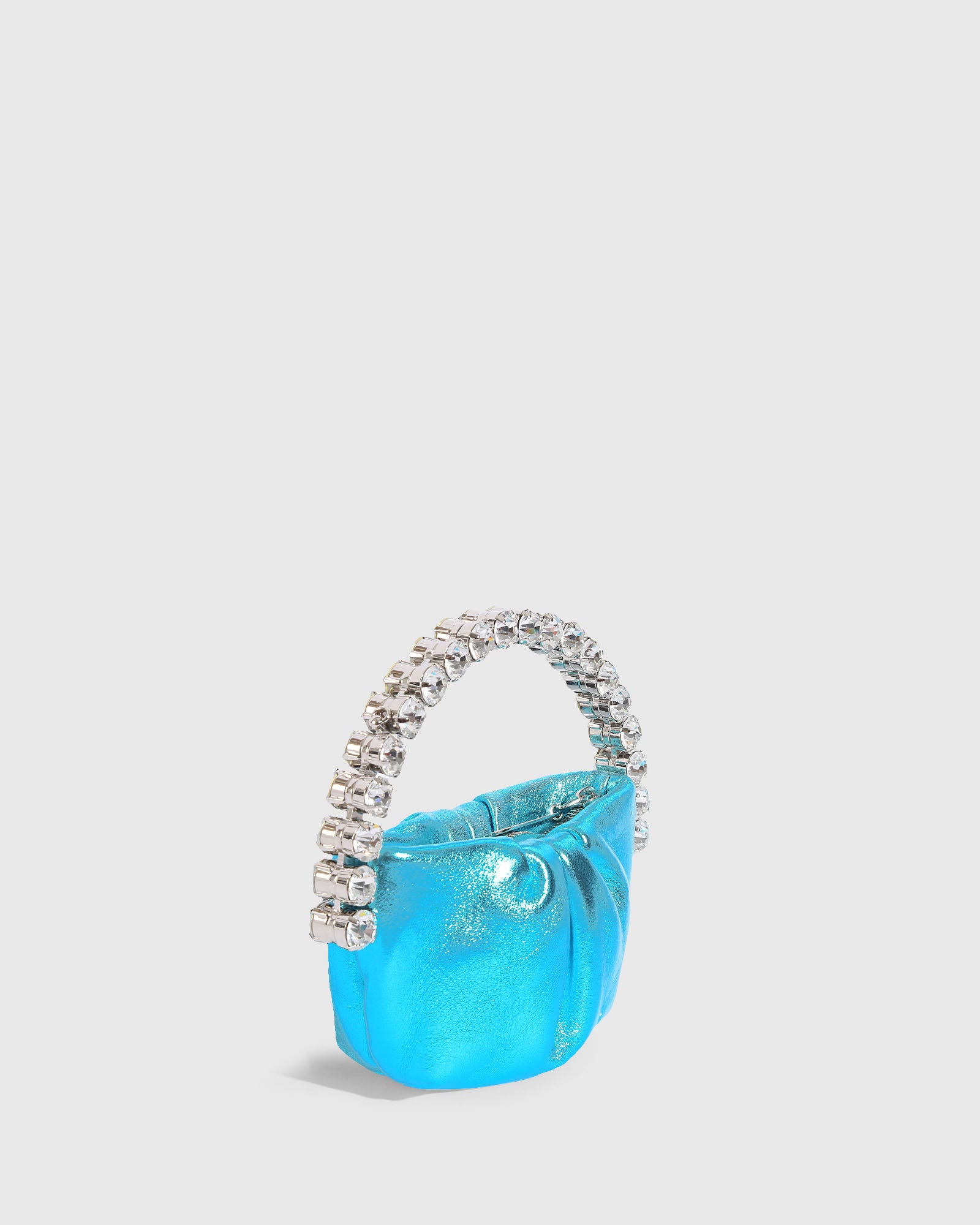 Blue Metallic Micro Eternity Clutch