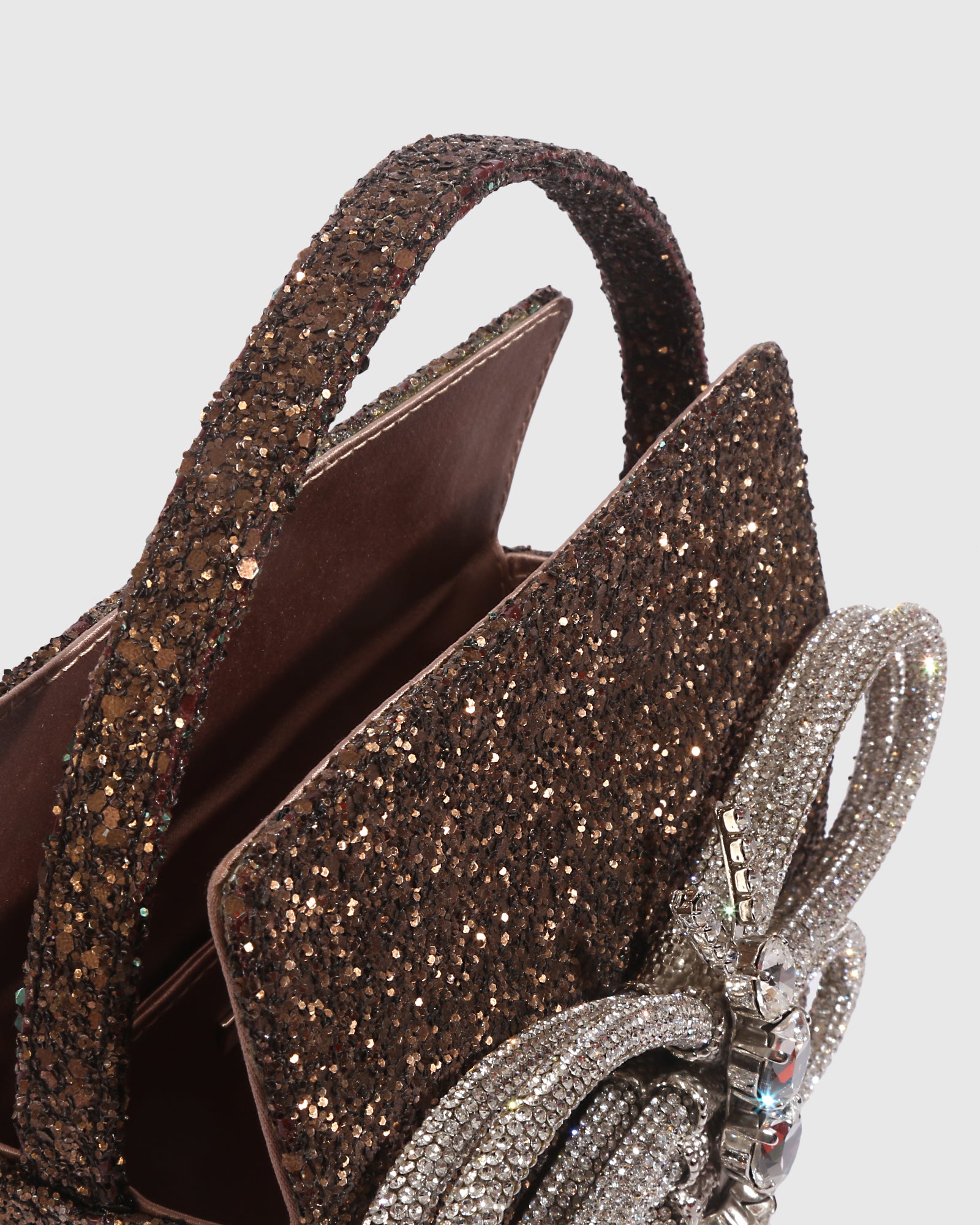 Brown Glitter Ella Box Bag