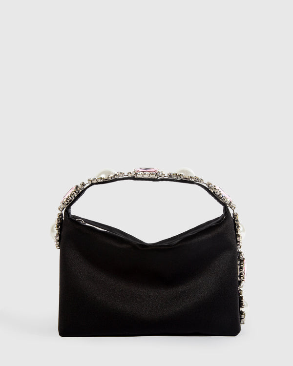 Black Crystal Hobo Bag
