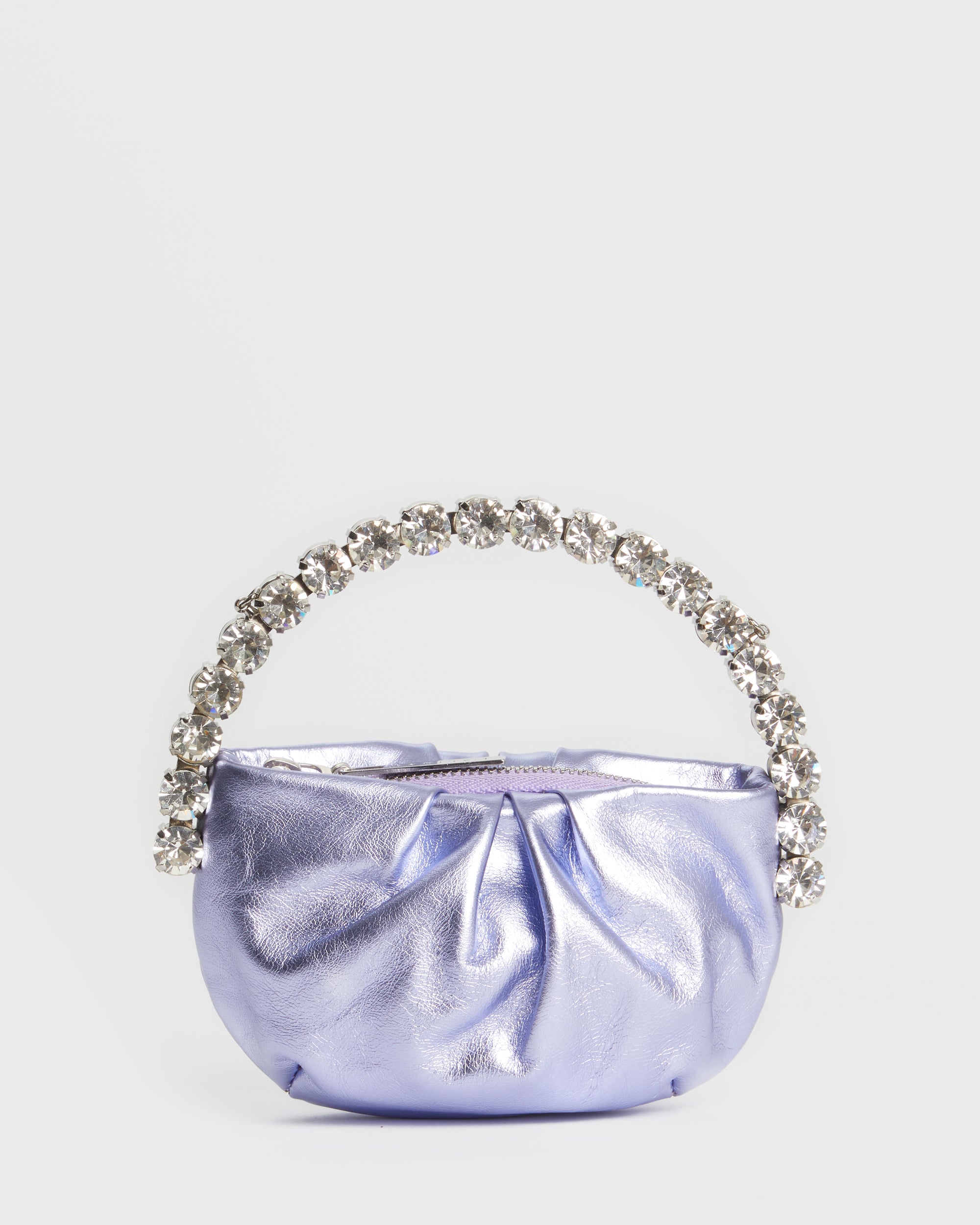 Lilac Metallic Micro Eternity Clutch