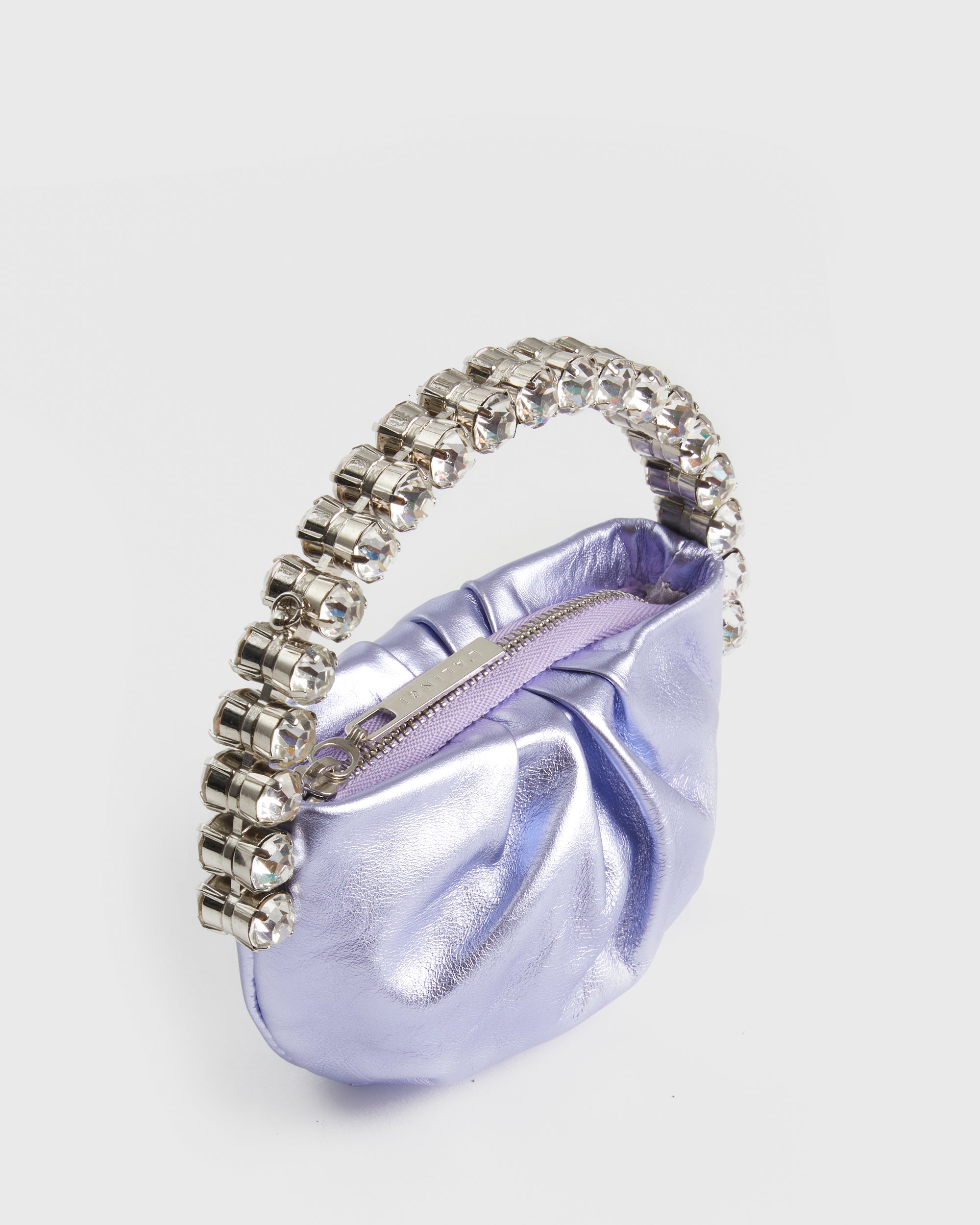 Lilac Metallic Micro Eternity Clutch