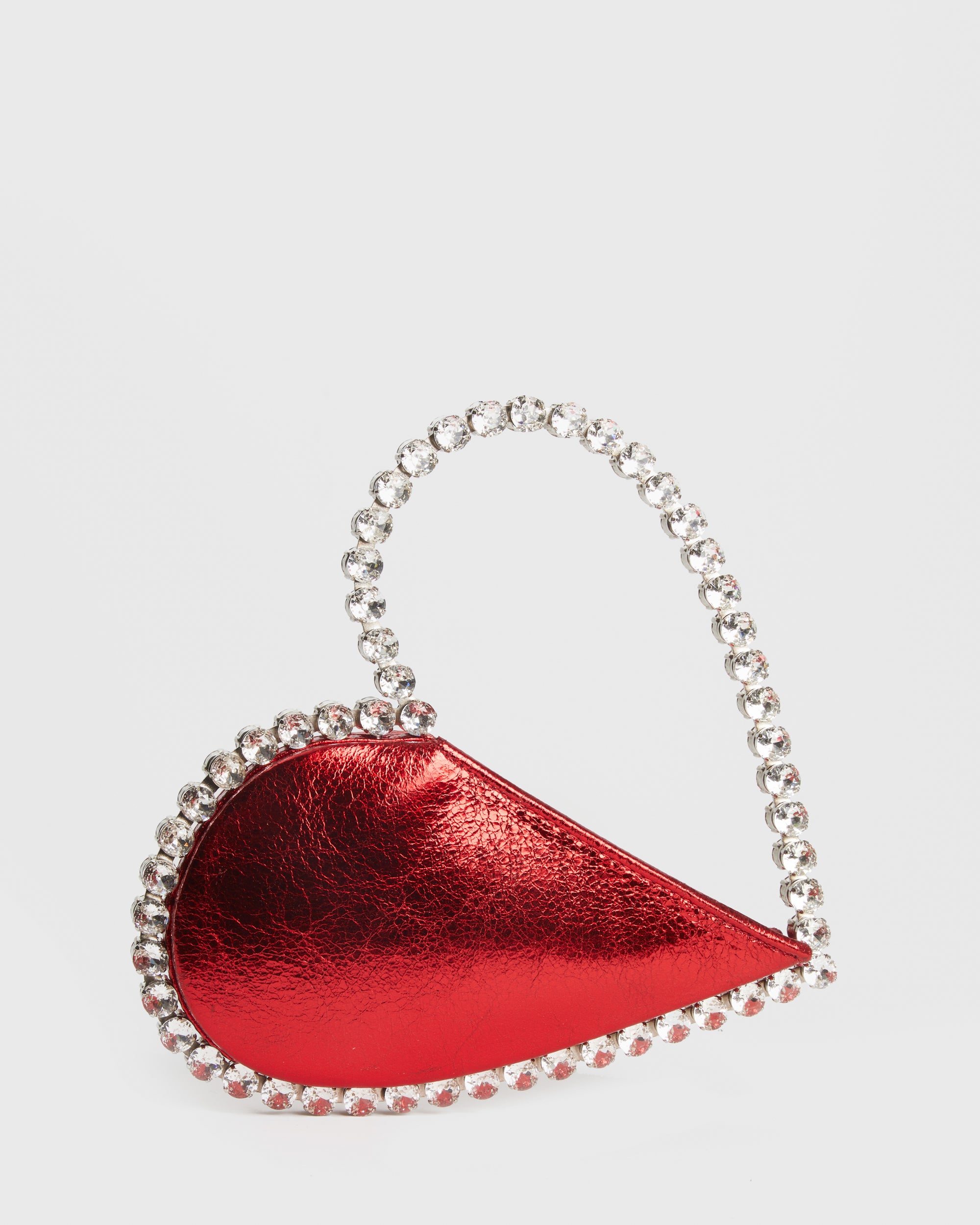 Red Metallic Love Clutch