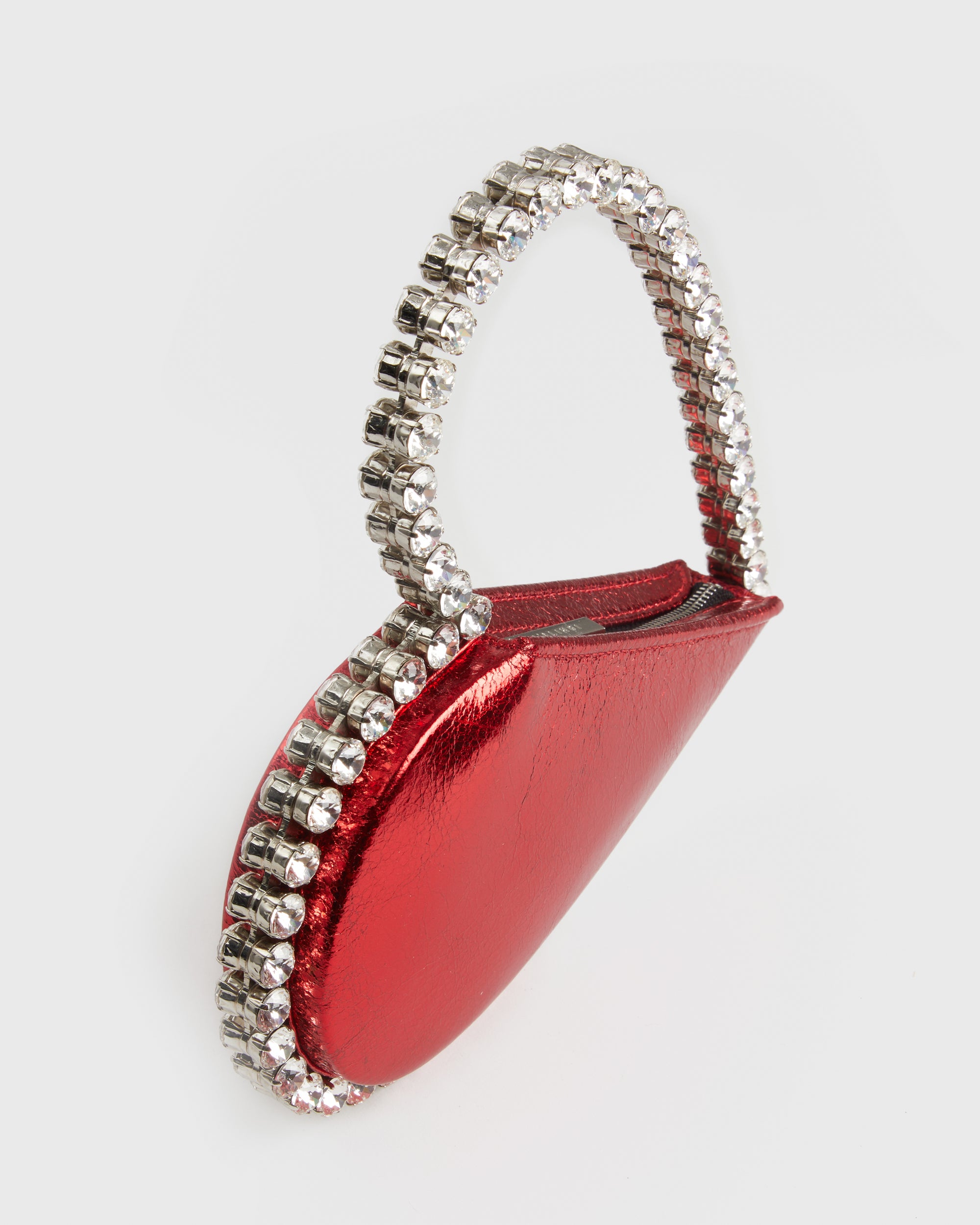 Red Metallic Love Clutch