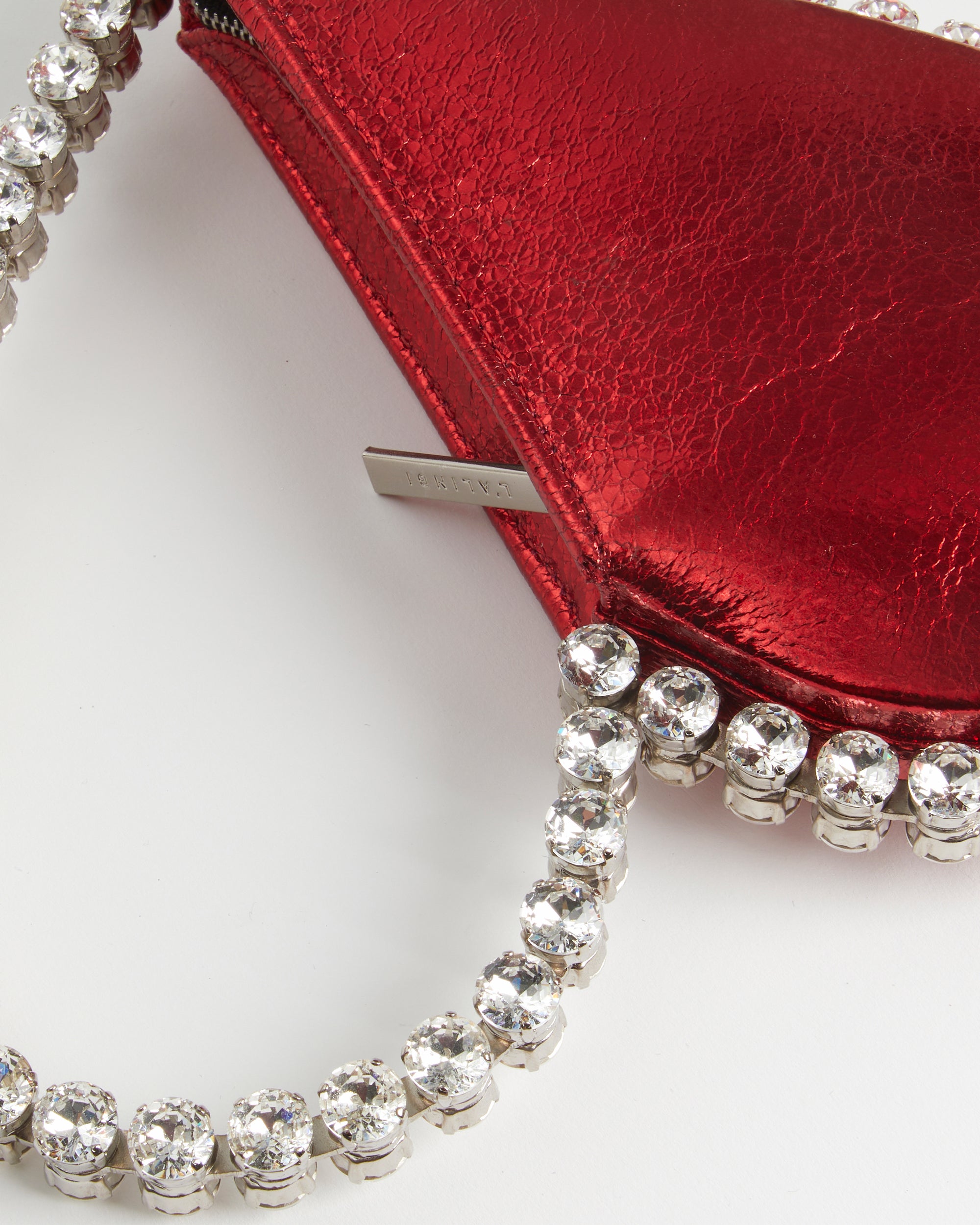 Red Metallic Love Clutch