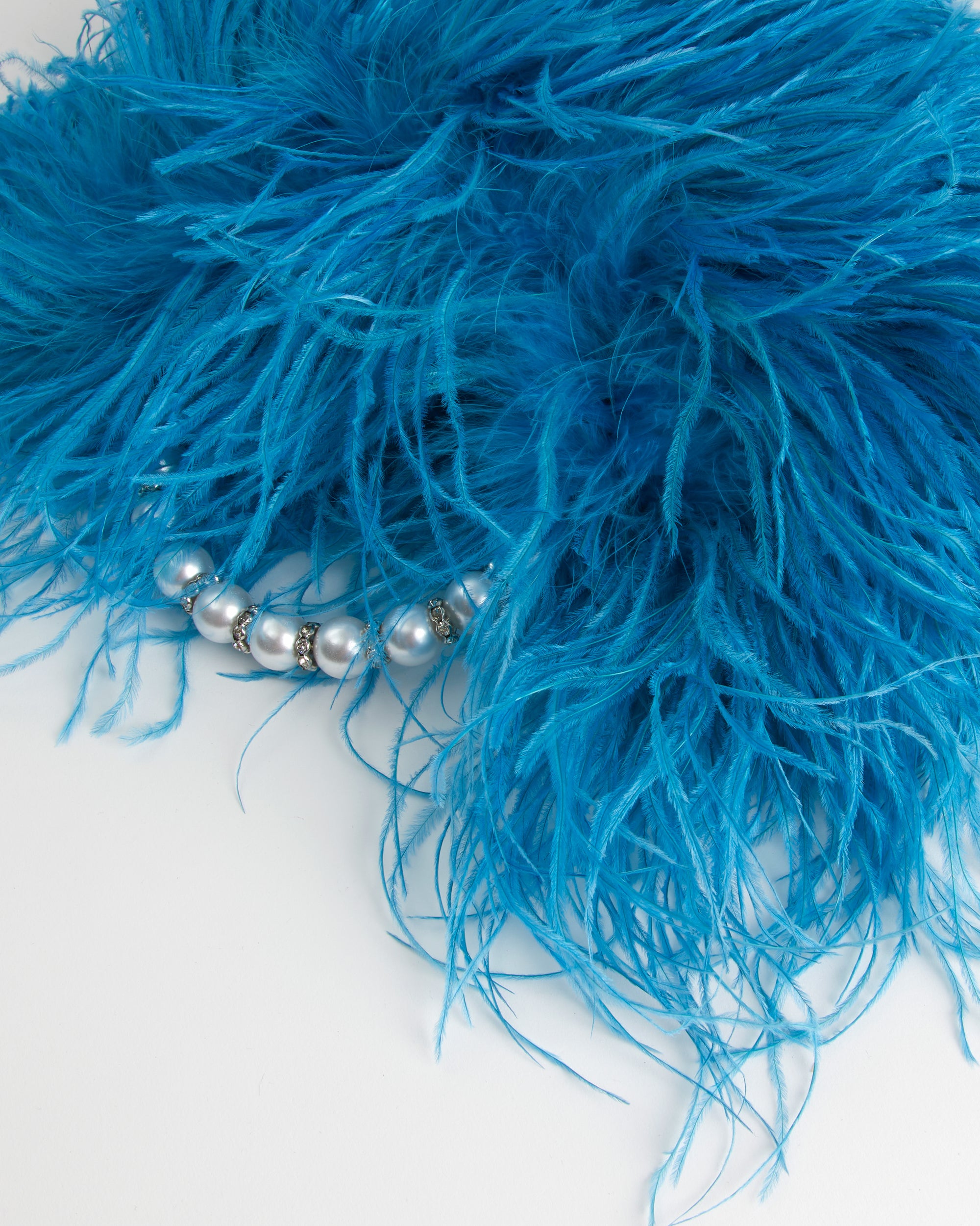 Blue Pearl Feather Pouch